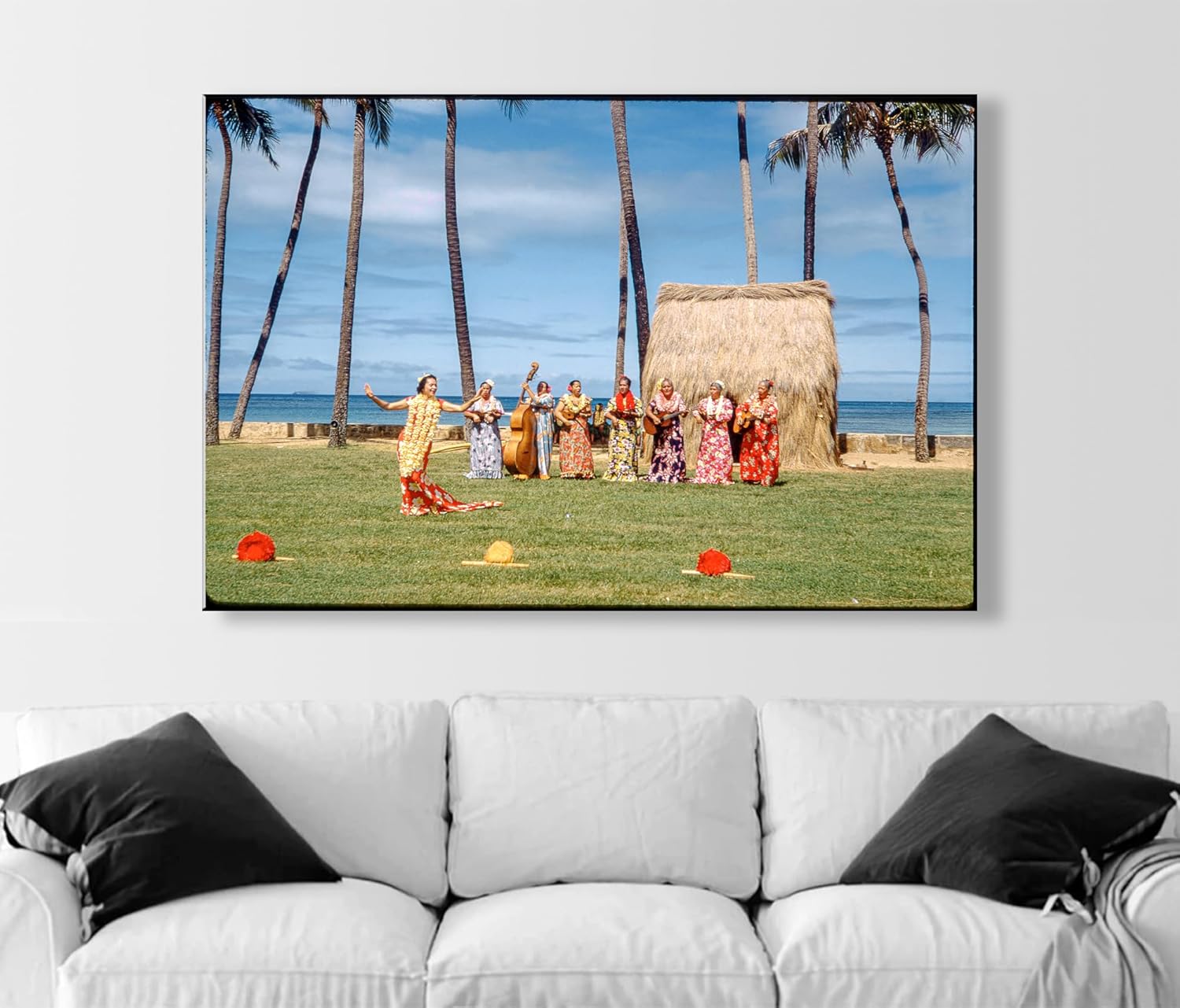 Hawaiian Hula Dancers Vintage Photograph – Mid-century Oahu Island Art Print | Hawaiian Culture Wall Art for Home or Office