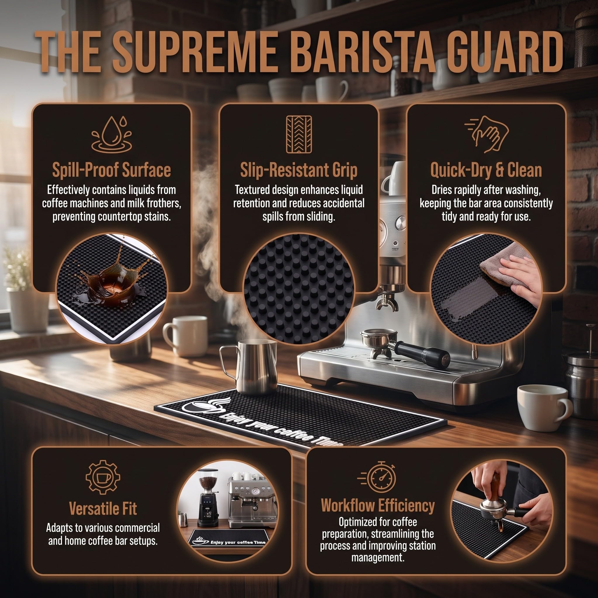 Gatuida Alfombrilla para Barra de café, para mostrador y estación de