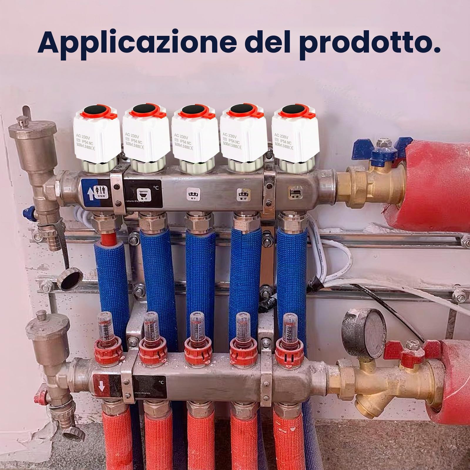 Attuatore AC 230 V per riscaldamento a pavimento, attuatore termico elettrico M30 x 1,5 mm, attuatore per valvola di riscaldamento a pavimento, attuatore per la maggior parte dei collettori per il