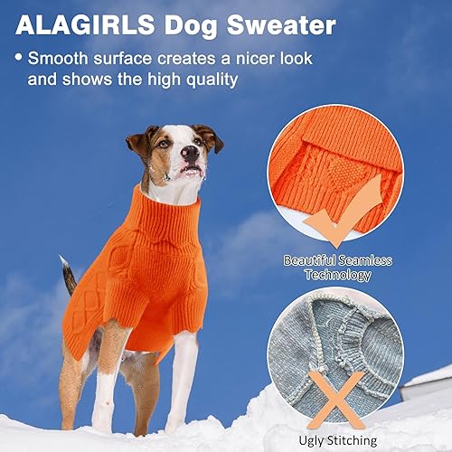Miniatura 5 de ALAGIRLS Suéter de cuello alto de punto extra pequeño para perro, lindo suéter de Navidad para gatos, abrigo cálido de invierno para perro,