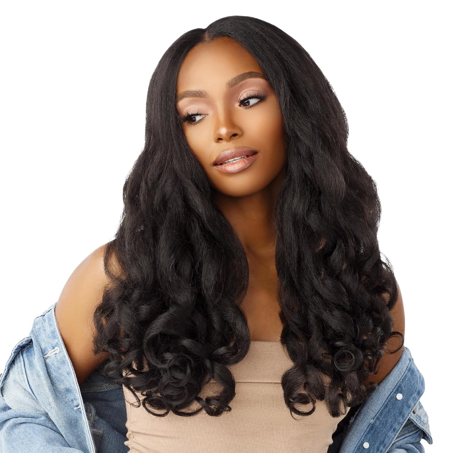 Sensationnel Curls kinksandco clip in - top lady 18 inch easy to use clips for natural 3c to 4c hair textures (1 JETBLACK)