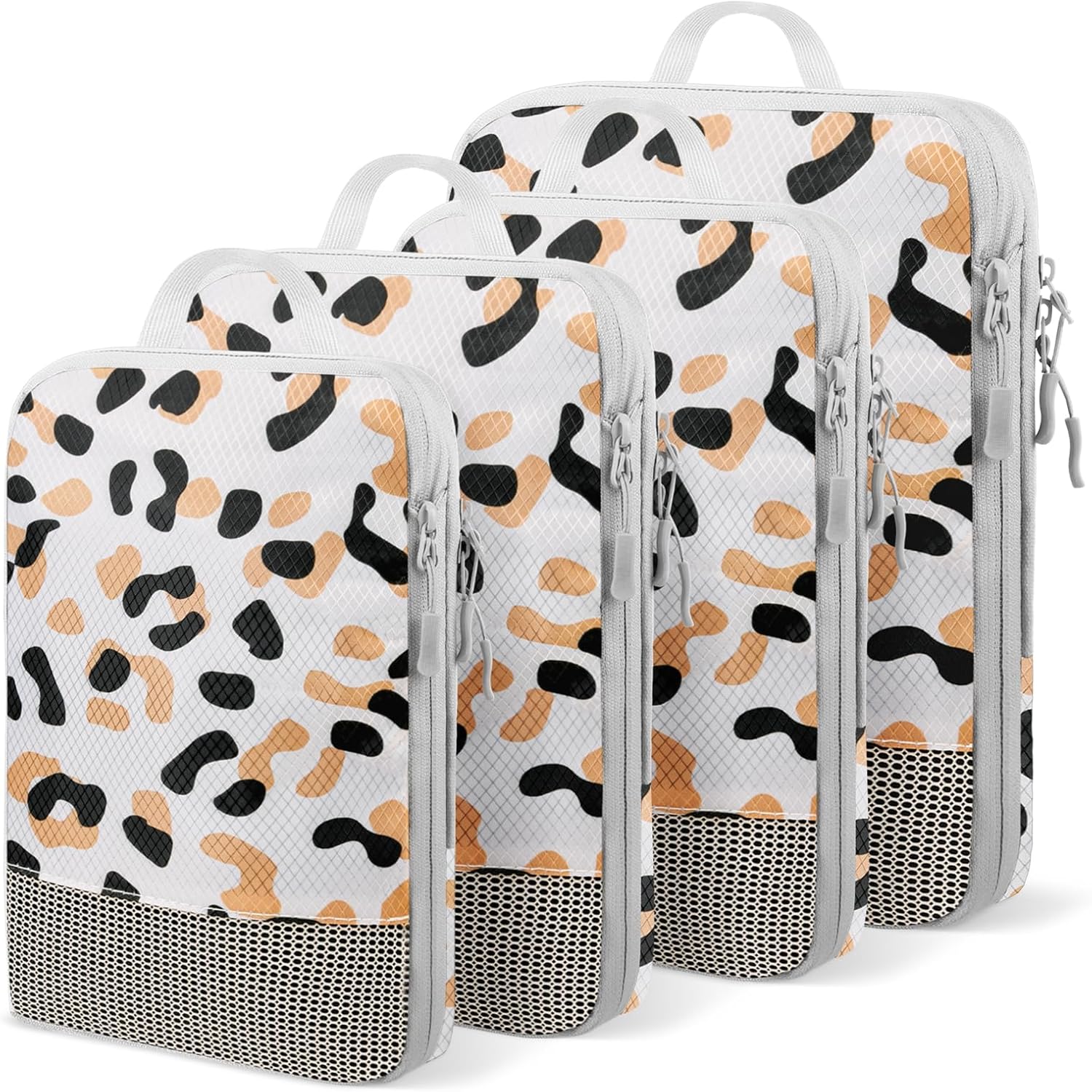 Compression Packing Cubes for Travel 4 Set Luggage Packing Organizer Bag Compressible Expandable Organizer Cubes For Carry On Luggage Suitcase Travel Essentials Accessories for Women Men