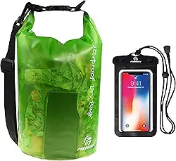 Saco seco à prova d'água Freegrace – Saco seco leve com vedações e capa à prova d'água – flutua na água – mantém o equipamento seco para caiaque, praia, rafting, barco, caminhadas, acampamento e pesca