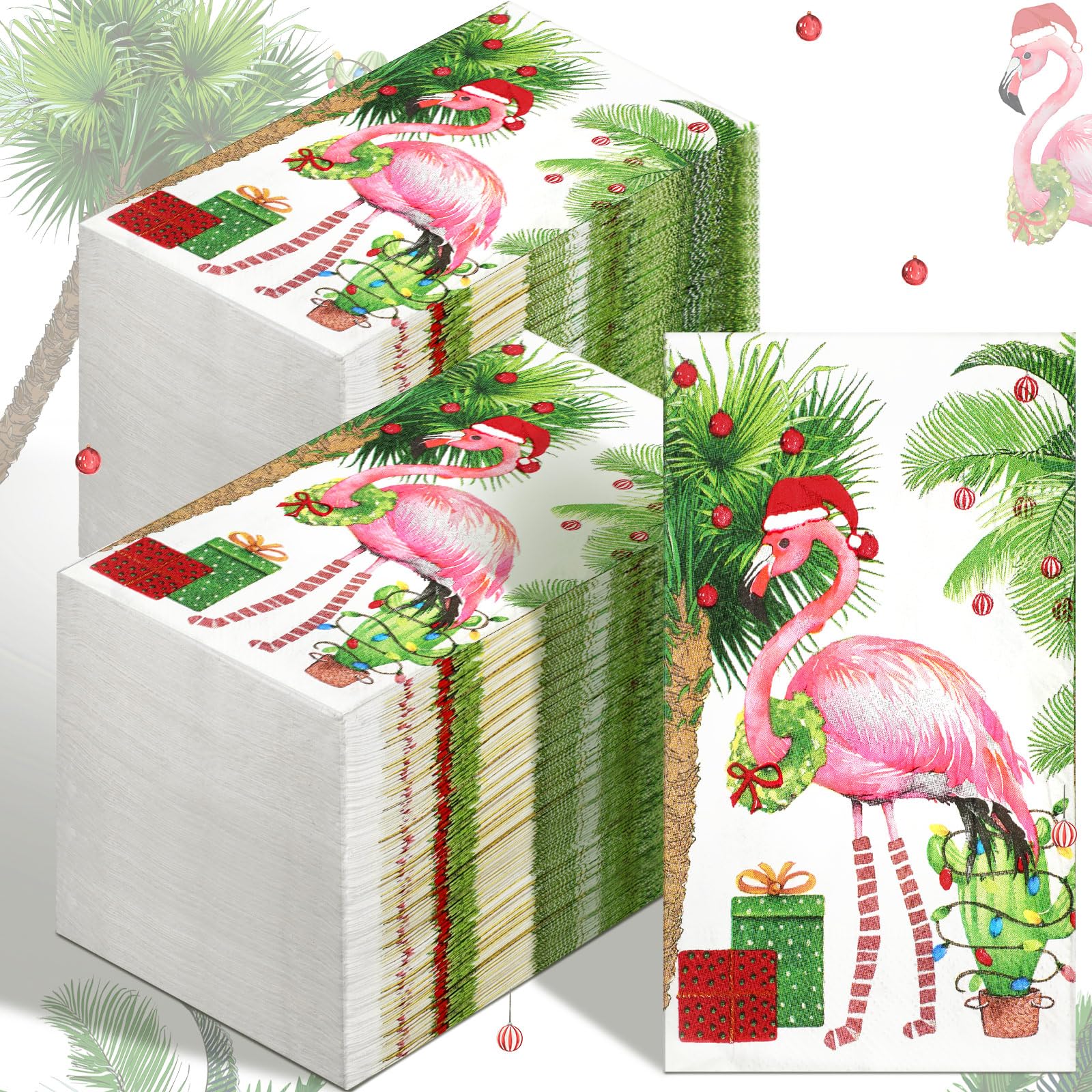Amazon.com: Epakh 200 Pcs Christmas Flamingo Napkins Bulk Christmas ...