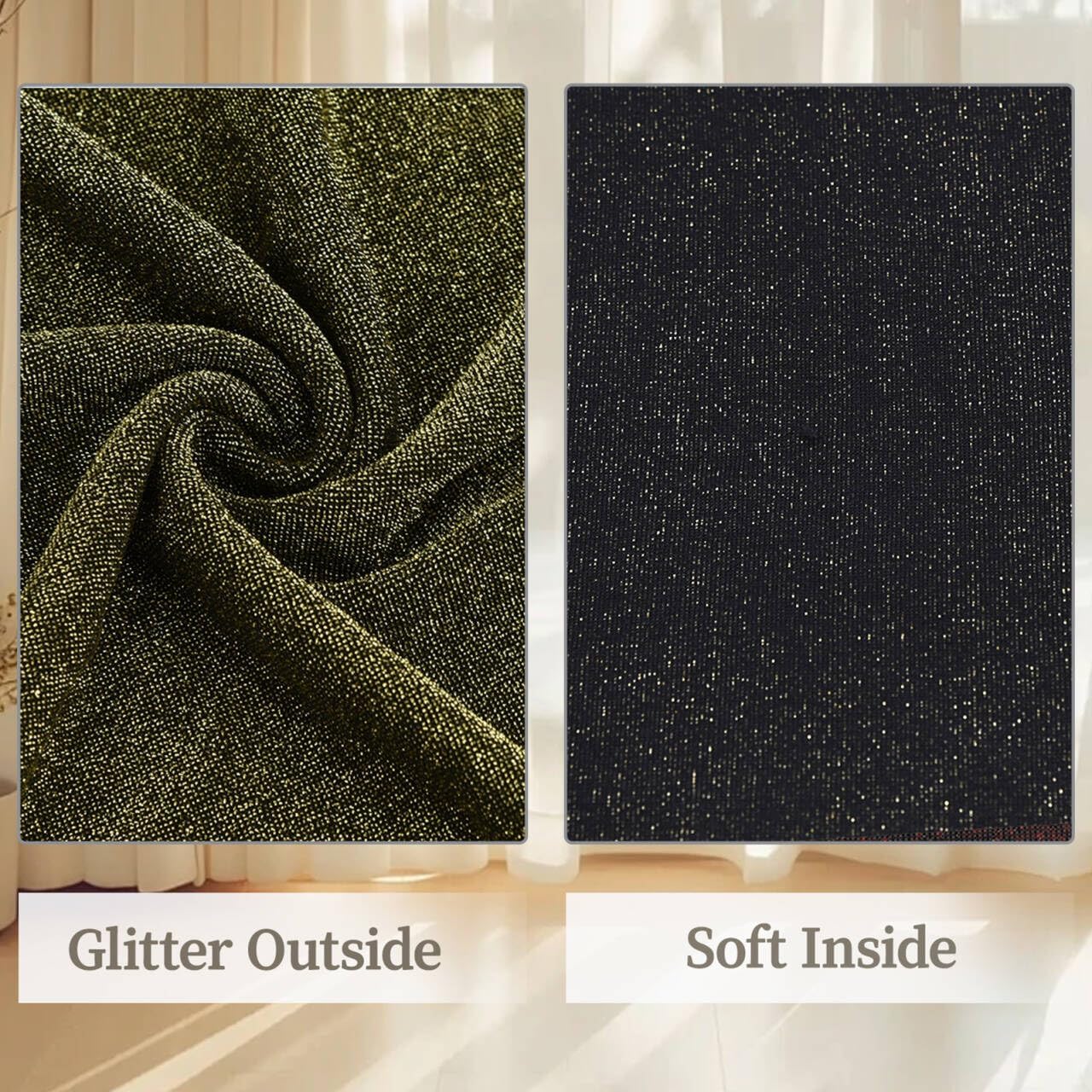 Sparkly Tops for Women, Turtleneck Long Sleeve Slim Fit Glitter Tee Blouse Tops - Image 6