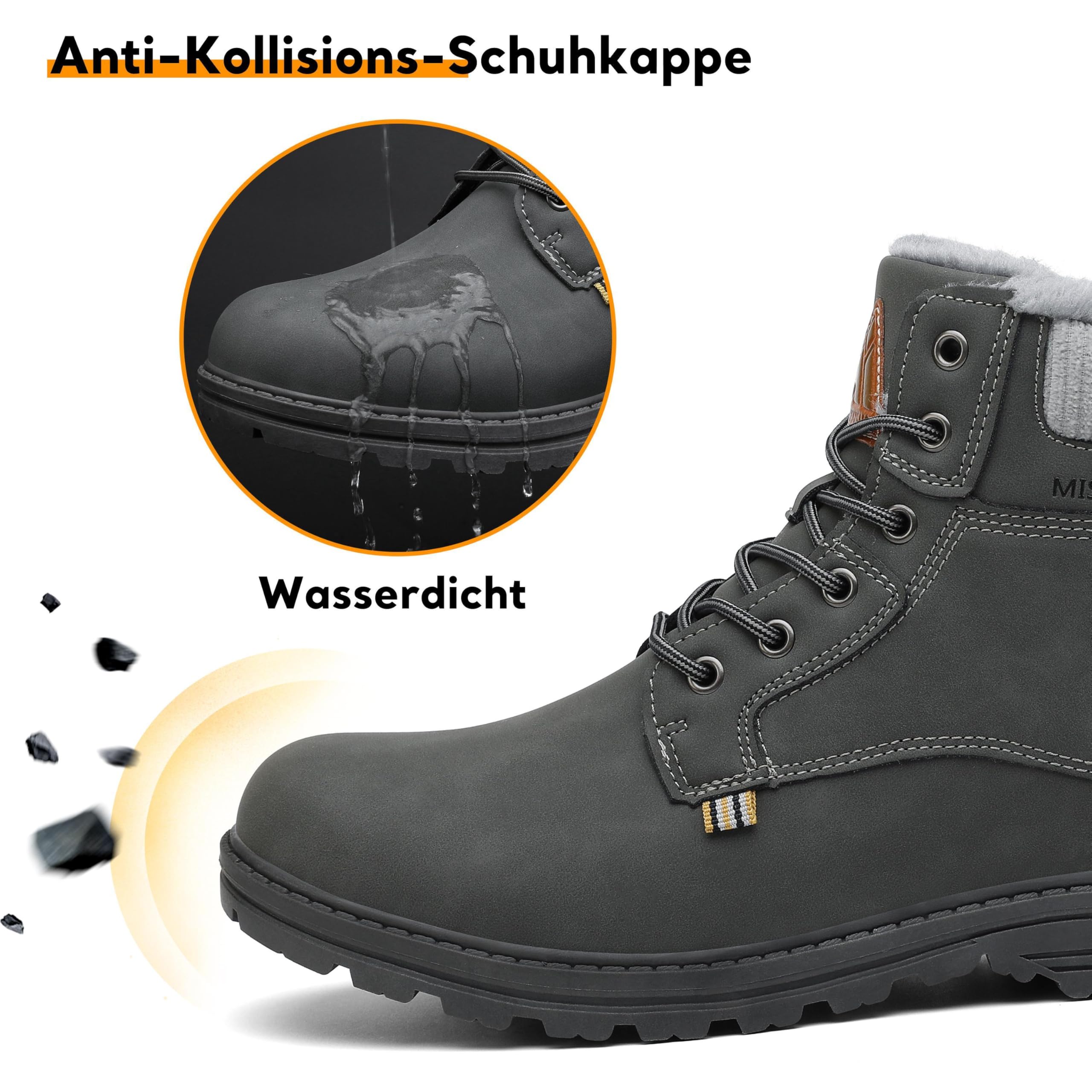 Mishansha Uomo Scarpe Invernali Donna Stivali da Neve Calda Impermeabili Outdoor Sneakers da Trekking Taglia 36-48 EU