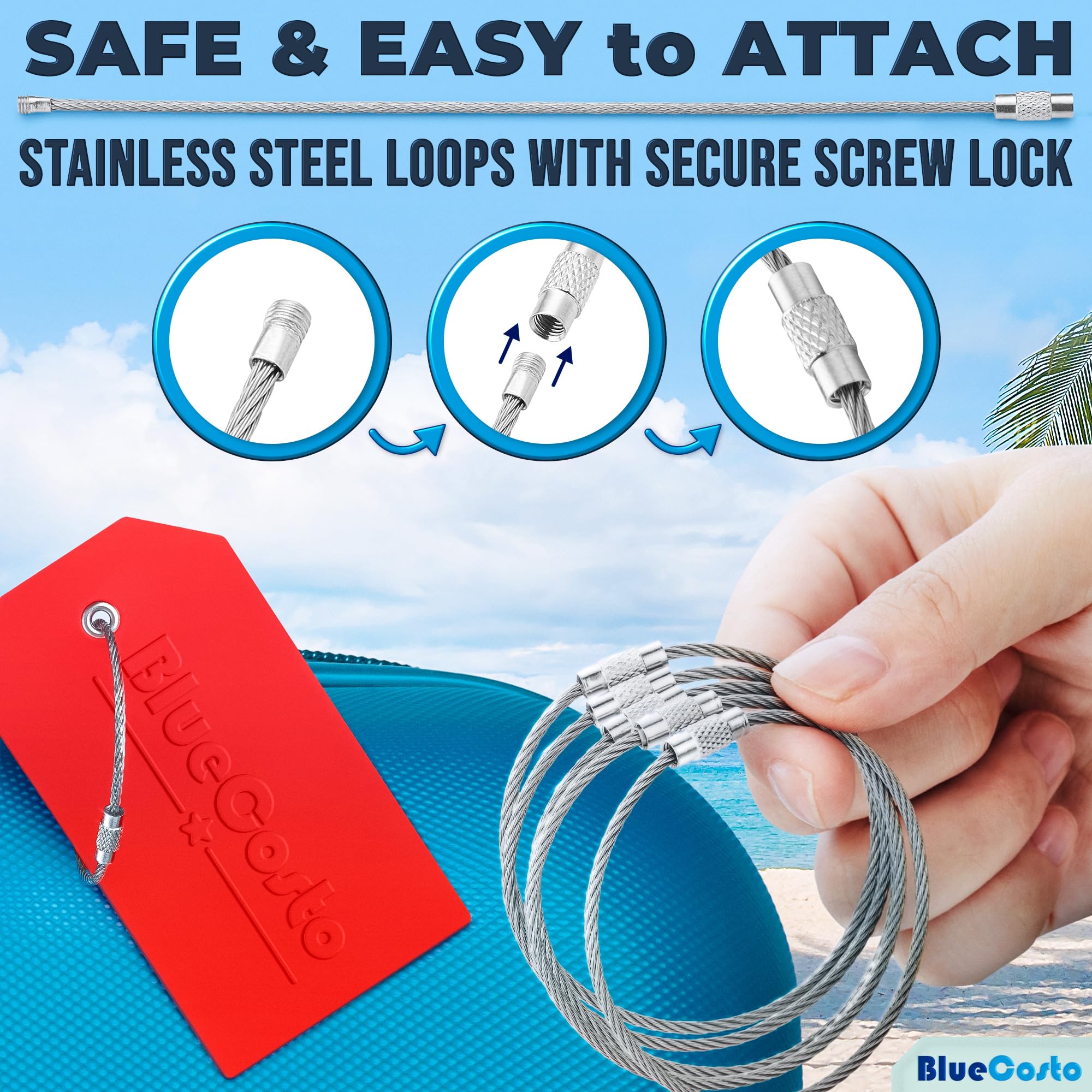 Etichette Bagagli In PVC Con Copertura Privacy - Confezione Da 5, Color Arancione Brillante - Foto 10