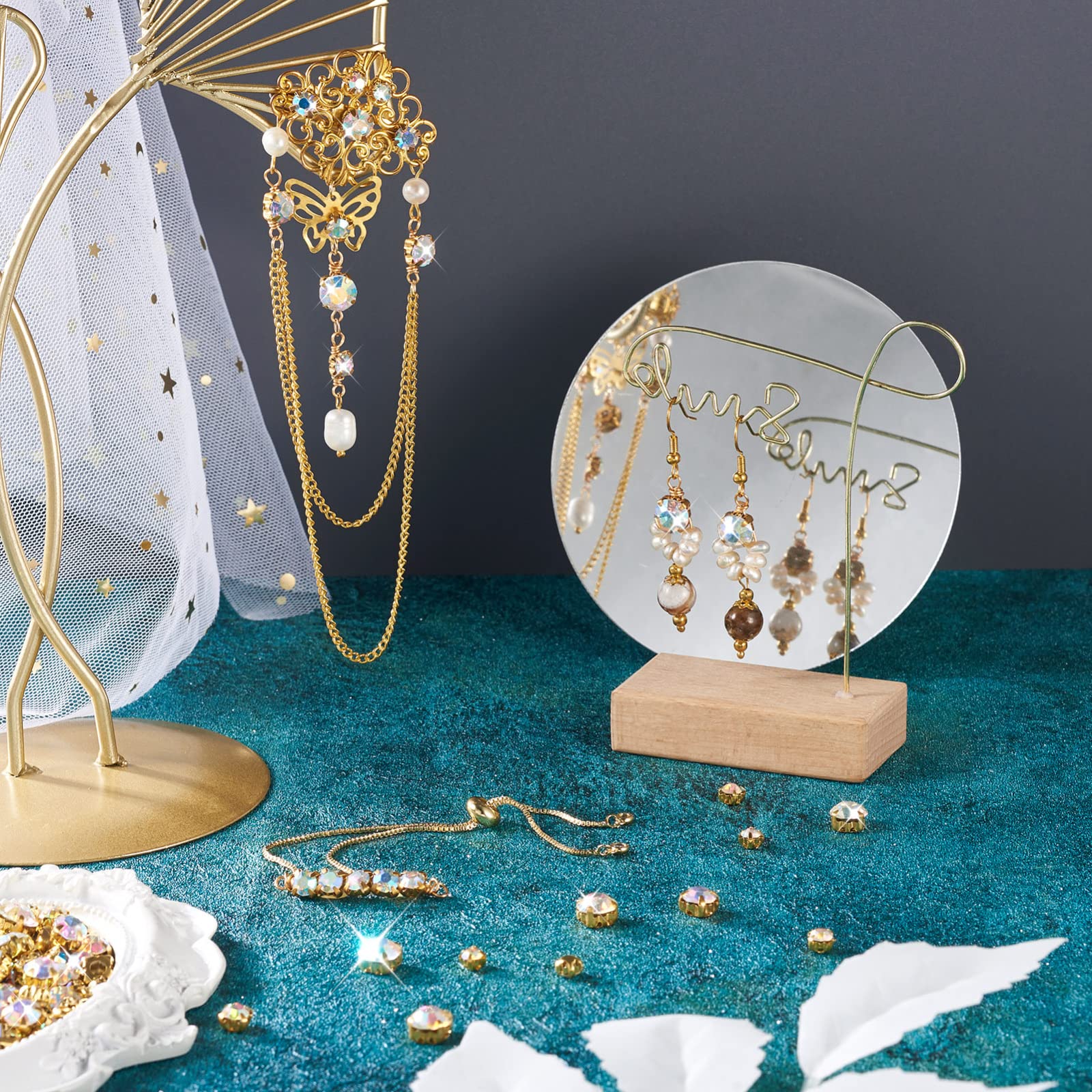 780 Strass à Coudre Ronds Plats - Cristal Avec Sertissage Platine - Pour Vêtements, Chaussures Et Accessoires - Différentes Tailles