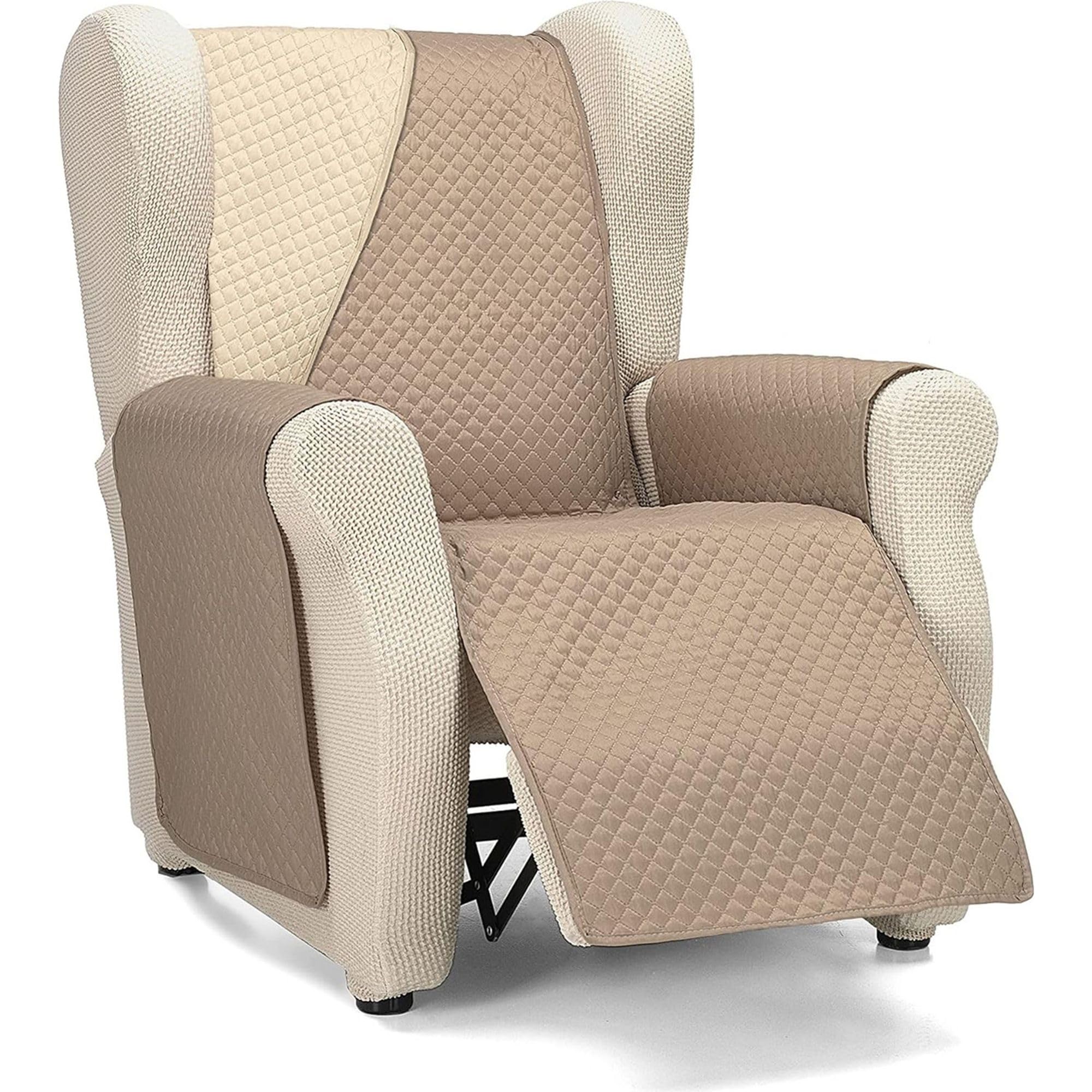 Funda Sillón 1 Plaza/Relax Confort Máximo y Ajuste Completo - Funda para Sillón 1 Plaza y Sillón Relax Color Beige/Cuero