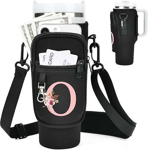 Miniatura 115 de Initial Water Bottle Holder with Strap for Stanley 40 oz Tumbler/Simple Modern 40 oz Tumbler,Water Bottle Carrier Bag with Strap,Personalized A-Z