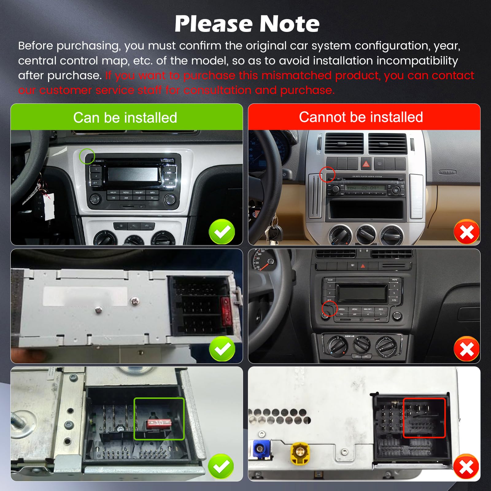 4+64G Android 15 Radio Coche para VW Golf 6 Seat Leon Passat Tiguan Polo Golf 5 Jetta Sharan T5 con Carplay Inalámbrico Android Auto Inalámbrico - 9" Pantalla Táctil WiFi FM/RDS GPS BT Cám
