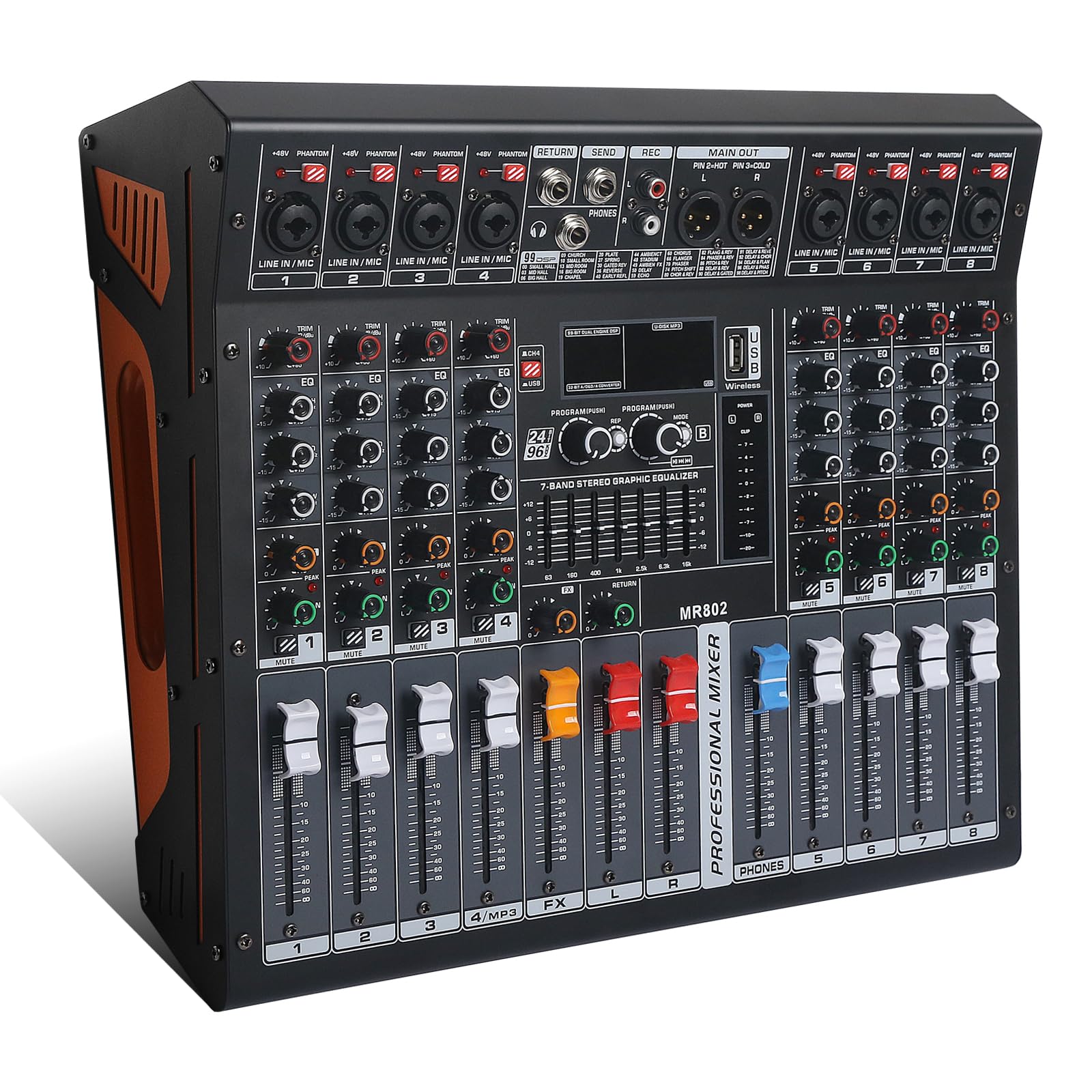 Amazon.com: jindaaudio Audio Mixer 8 Channel, DJ Mixer Board with