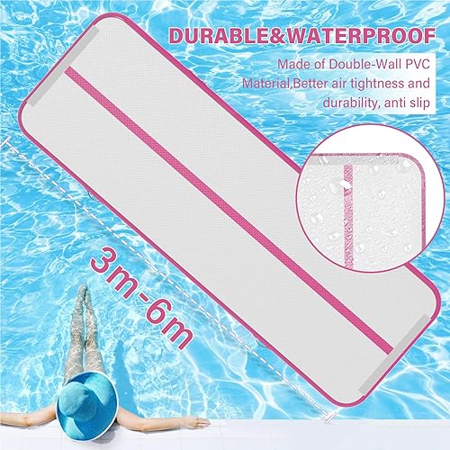 Miniatura 6 de IBATMS Colchoneta inflable de gimnasia de 6 pies10131620 pies de 4 pulgadas8 pulgadas para entrenamiento de gimnasiauso domésticoanimadorayogaagua