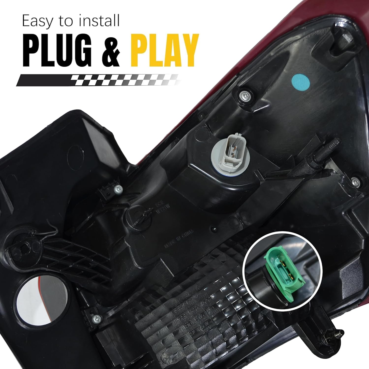 Tail Light Assembly Compatible with Chevy Equinox 2018 2019 2020 Left Driver Side Outer Taillight Halogen Type Replace 84769835 (Non-LED)