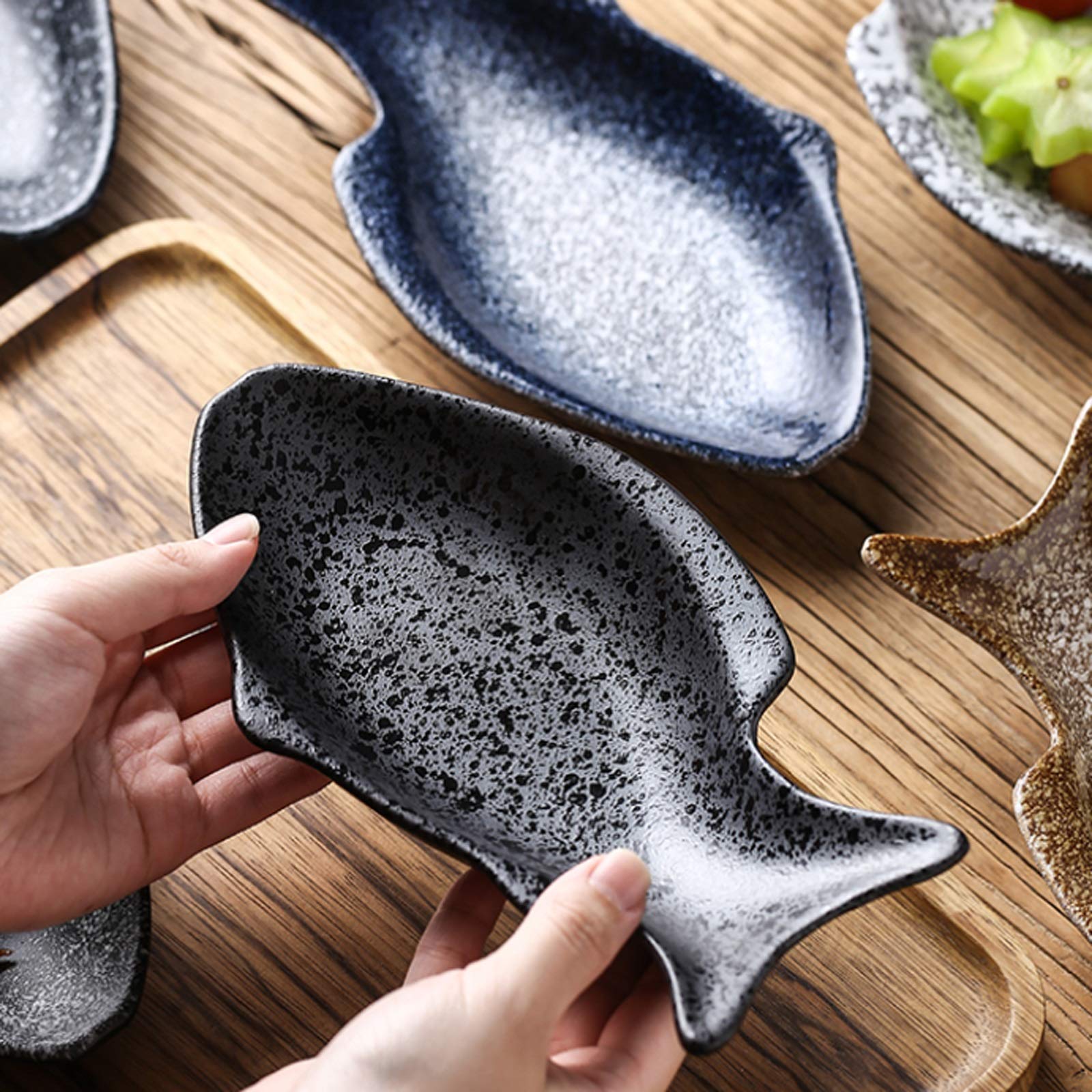 Ciotoline per aperitivo Piatti salsa a forma di pesce piatti in ceramica giapponese aceto di soia in ceramica aceto piastra di immersione condimento piattino condimento piatto ketchup ciotole di immer