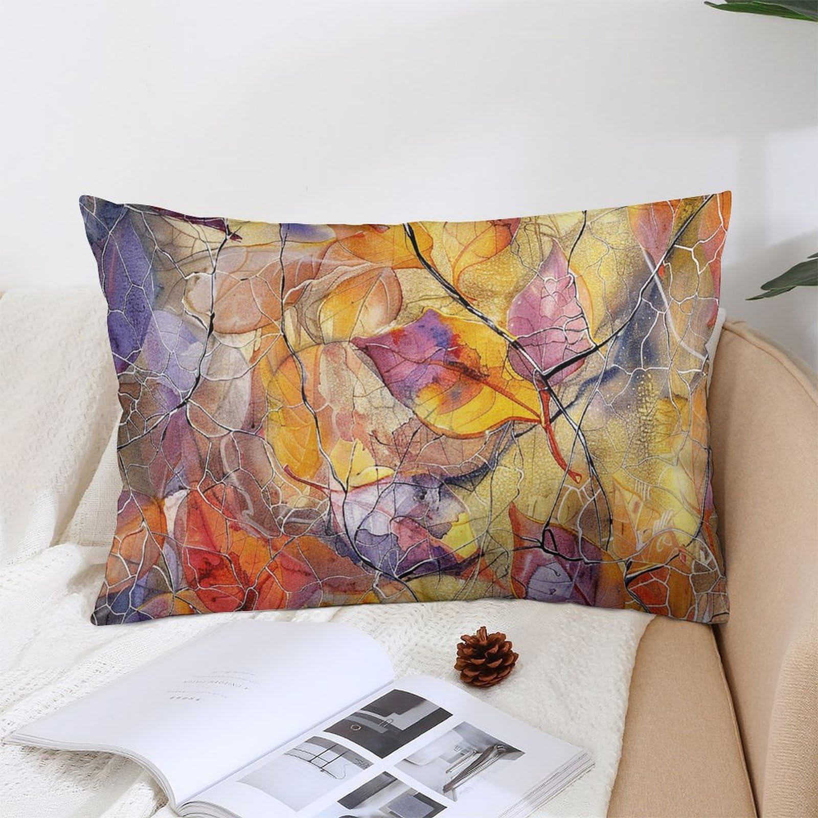 NTVOWPZO Decoration Throw Pillow Covers 12 "x20 Pillowcases Covers Flowers and Vines Soft Pillowcases Modern Farmhouse Home Decor Sofa Cushions Covers for Couch Bed Living Room