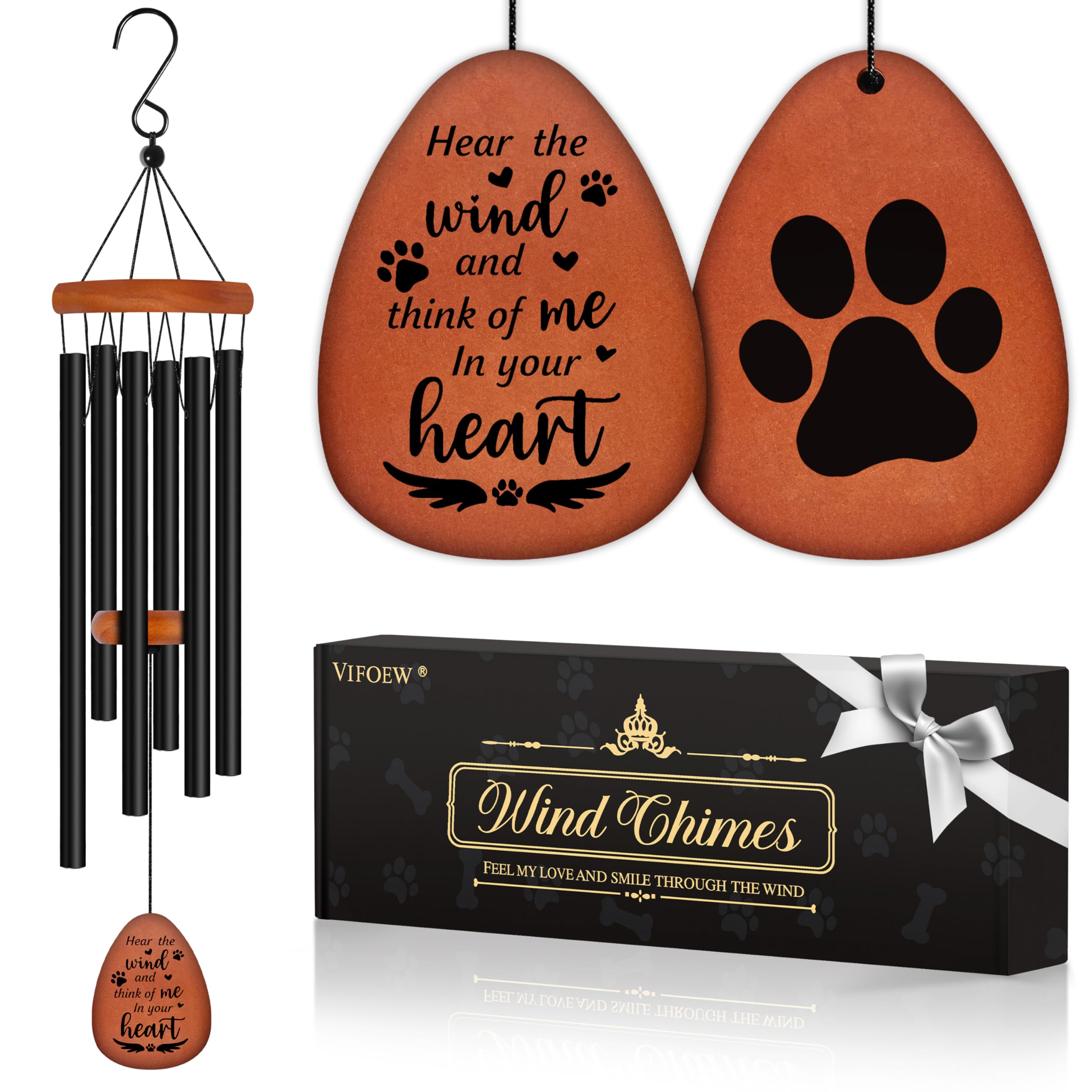 Dog Memorial Gifts for Loss of Dog, 28" Pet Memorial Gifts Wind Chimes, Loss of Dogs Sympathy Gift, Dogs Passing Away Gift, Remembrance Bereavement Gift, in Memory of Pet