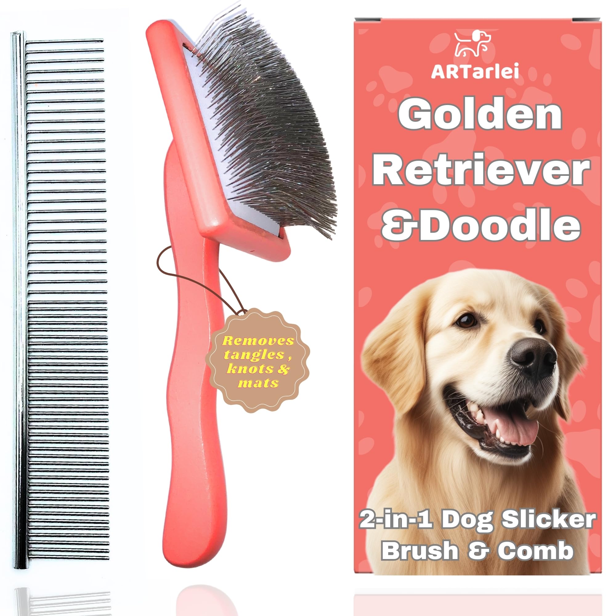 ARTarlei 2-in-1 Slicker Brush & Comb