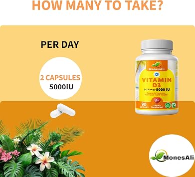 Halal Vitamin D, Vitamin D3, 5,000 IU Capsules, Supports Bone, Immune & Heart Health, Vegan, Non-GMO, Gluten Free and Halal (90 Count)