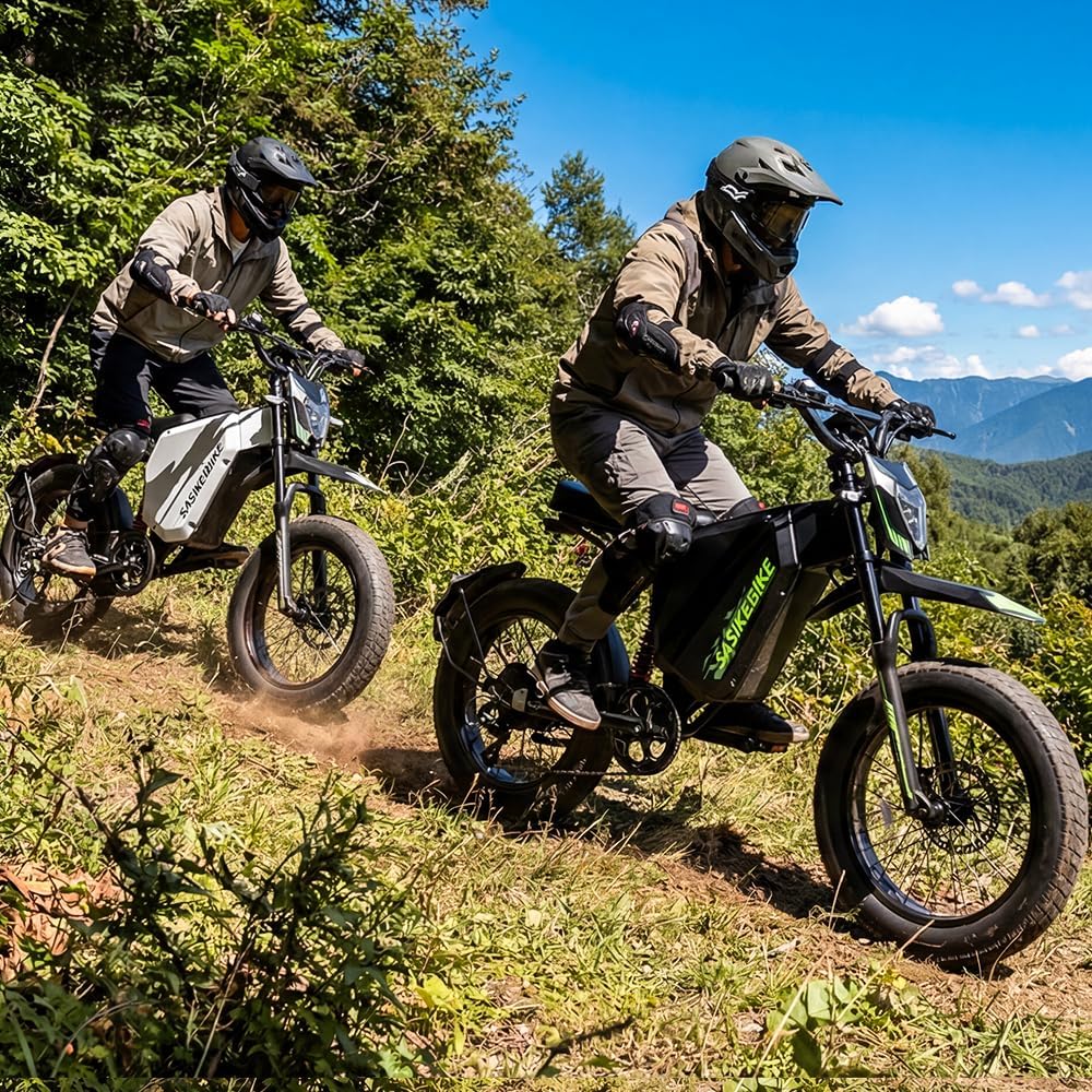 3000W Motor Peak Electric Motorcycle for Adults, 52V 35AH 45MPH+ Ebikes for Adults,20" Fat Tire Electric Dirt Bike,100 Miles Mountain Off-Road E Dirt Bike,Dual Hydraulic Brakes UL Certified