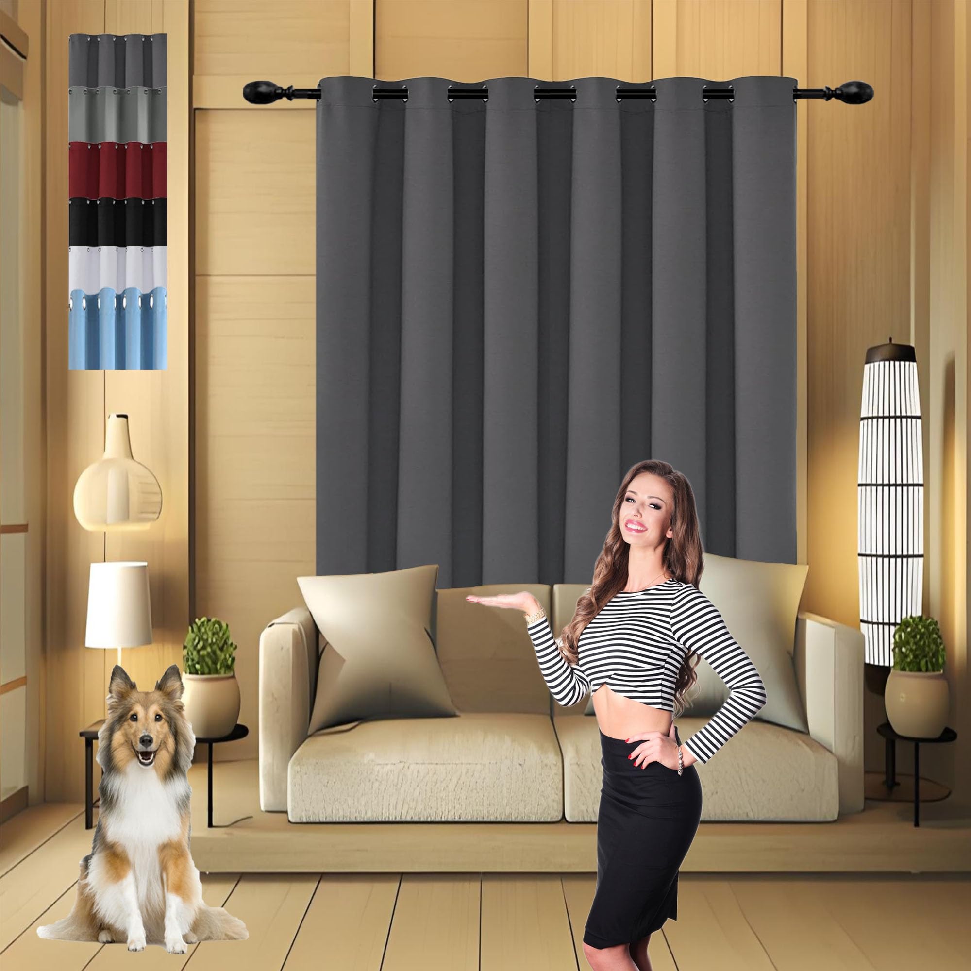 Tende Camera da Letto Oscuranti 230 x 115 cm Materiale Resistente Tenda Oscurante Termico Tenda Insonorizzata a Freddo e Termoisolante Adatto per La Cucina, Grigio Scuro