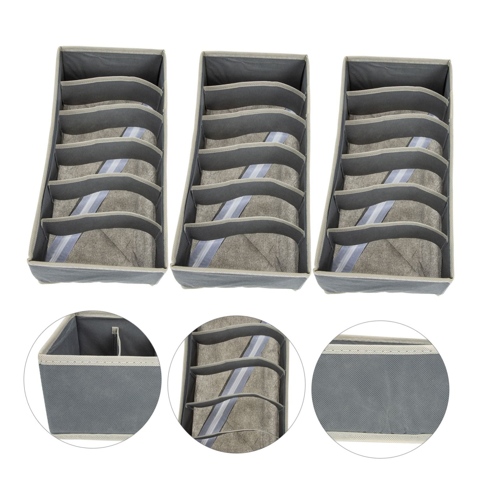 PRETYZOOM 3pcs Organizer Non-woven Fabric Underwear Storage Box Design for Socks and Lingerie Home Supplies for Neat Organization