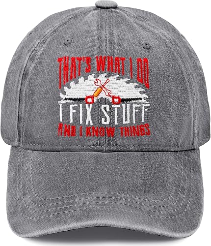 Miniatura 2 de Bordado That's What I Do I Fix Stuff & I Know Things Vintage Cotton Washed Hat Ideas Cumpleaños
