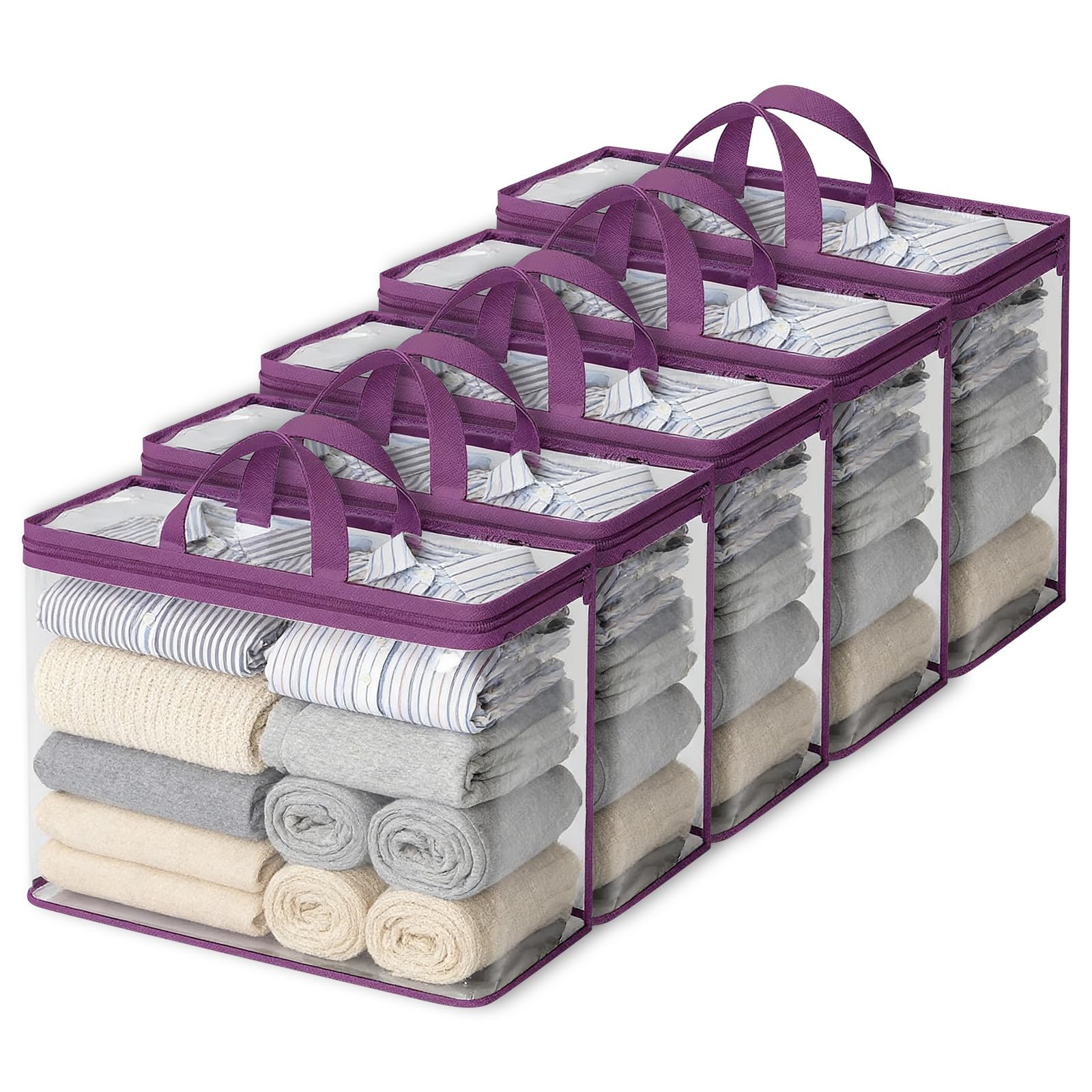 Bolsas de almacenamiento transparentes con asa reforzada para ropa de cama 5 uds