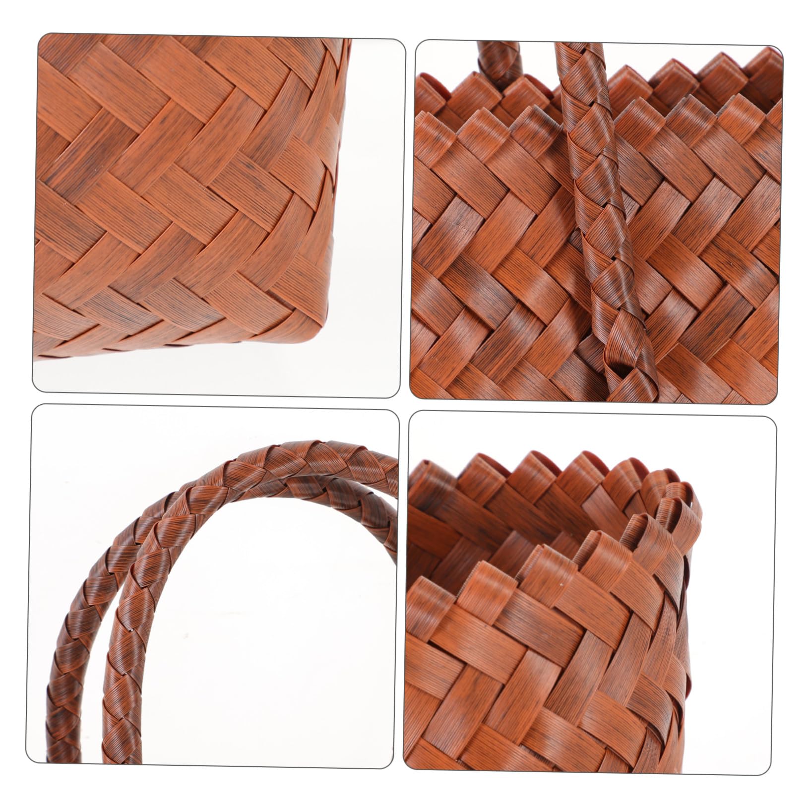 Bolso Tejido de Paja Vintage para Picnic y Uso Interior Gran Capacidad, Asa Resistente y Material PP Duradero para Almacenamiento Práctico