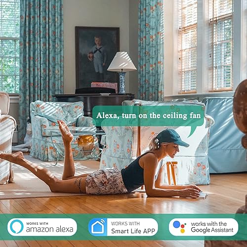 Miniatura 4 de Kit de control remoto universal de ventilador de techo inteligente WiFi, interruptor de pared compatible con Alexa, Google Assistant y aplicación