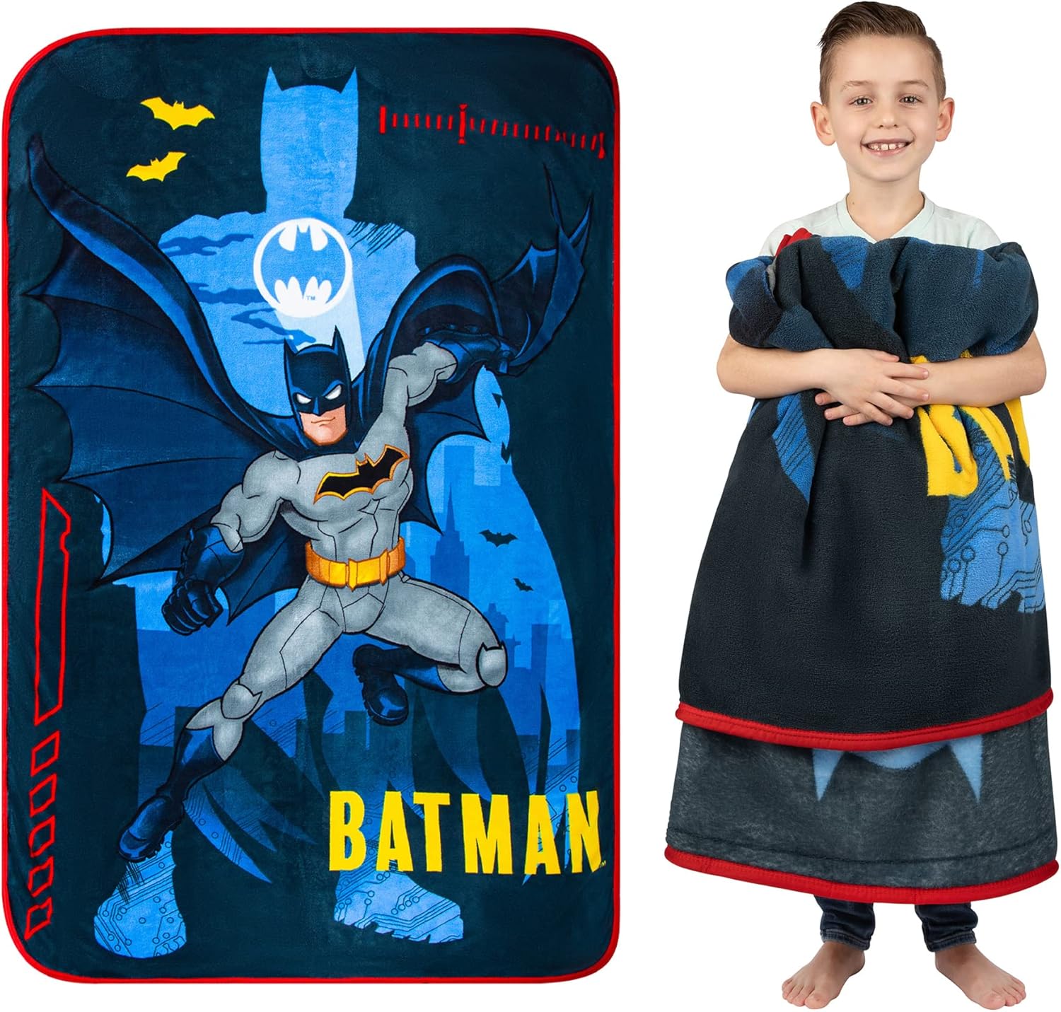 Franco Kids Bedding Super Soft Plush Micro Raschel Blanket, 62 in x 90 in, Batman