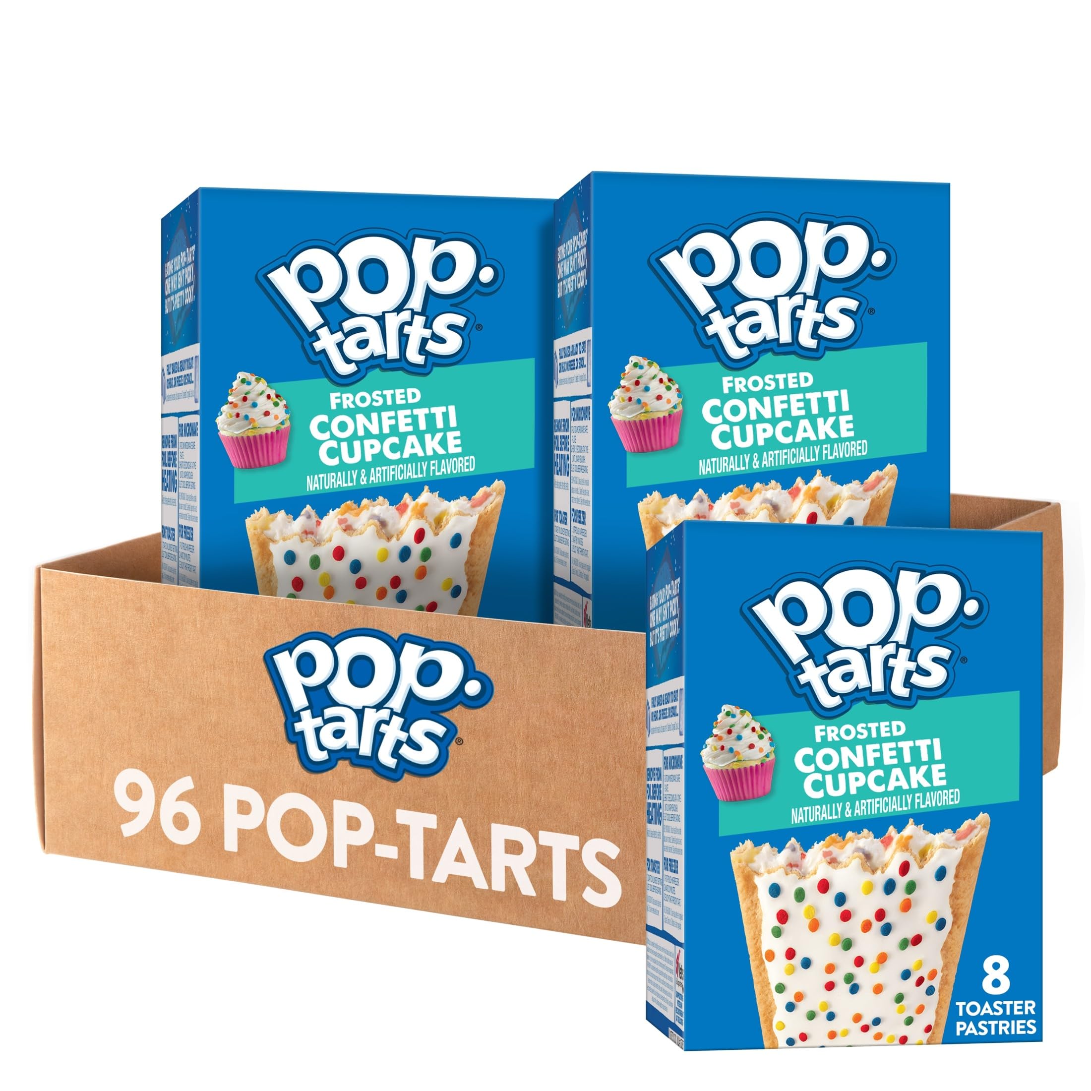 Pop-Tarts Breakfast Toaster Pastries, Frosted Confetti Cupcake (96 Count)