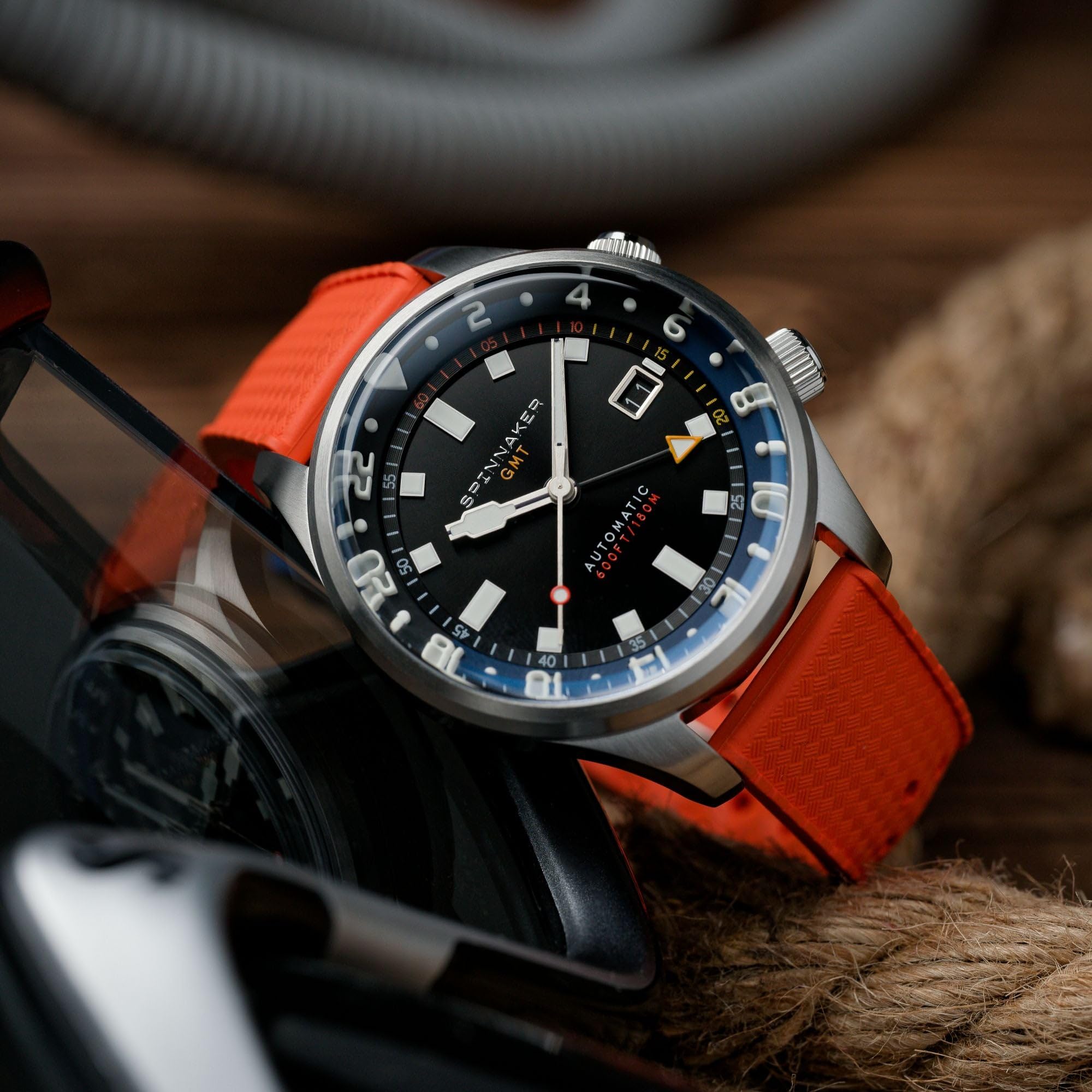 Spinnaker Bradner GMT SP-5121 - Orologio automatico da uomo, 42 mm, con cinturino in acciaio inox massiccio