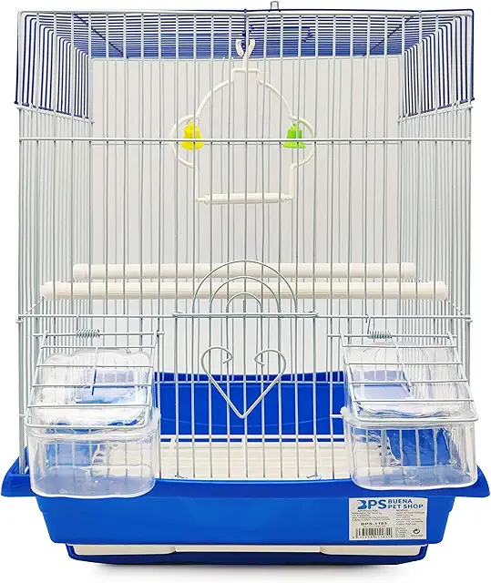 BPS BPS-1185 Bird Cage for Parakeets, Canary Birds with Feeding Dispenser, 30x23x39cm