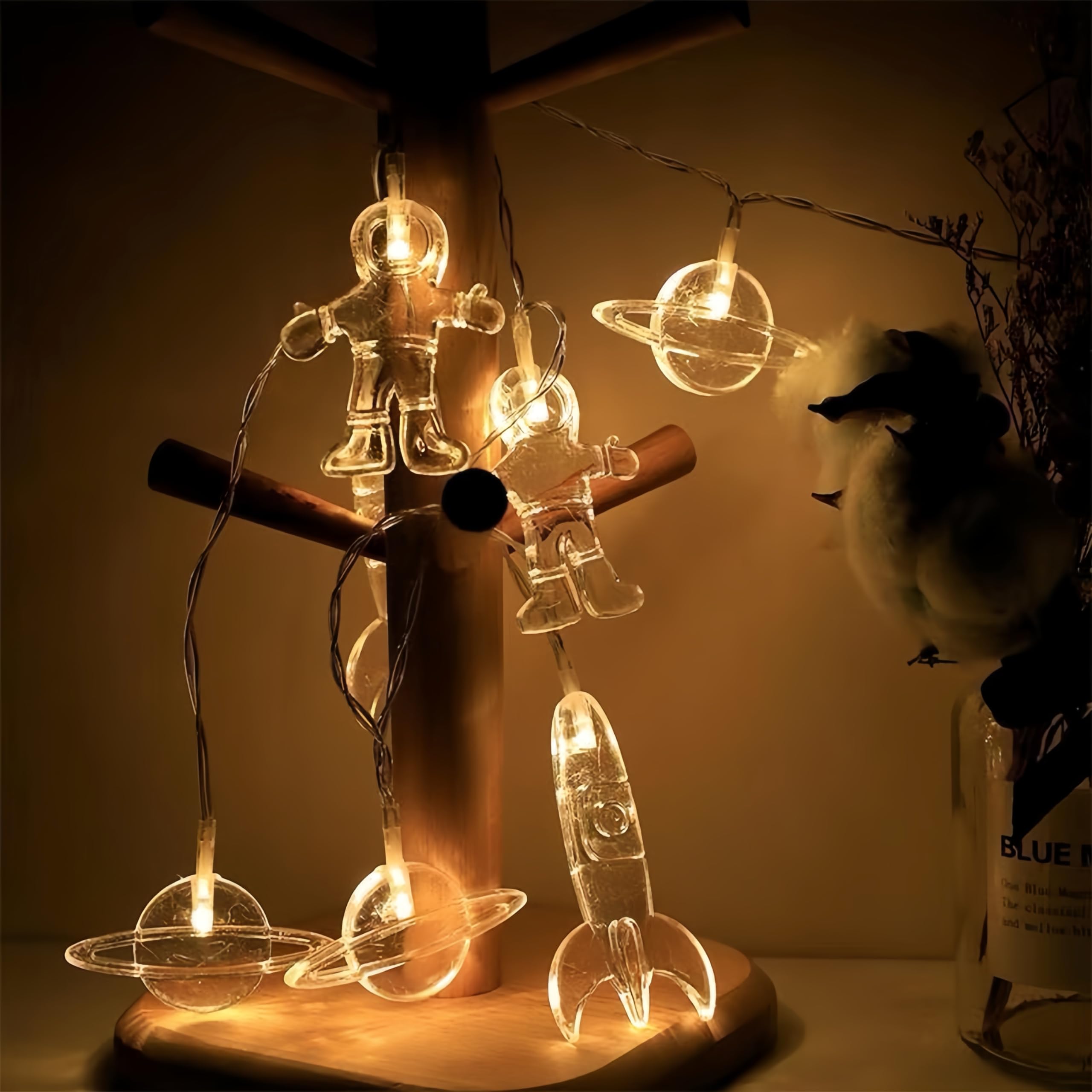 Guirlande Lumineuse Extérieure Batterie,Ampoules ColoréEs En Forme De Goutte D'Eau 3M/20LED,2 ModèLes De LumièRes DéCoratives ImperméAbles, AdaptéEs à La DéCoration D'ExtéRieur (3M, Jaune Chaud