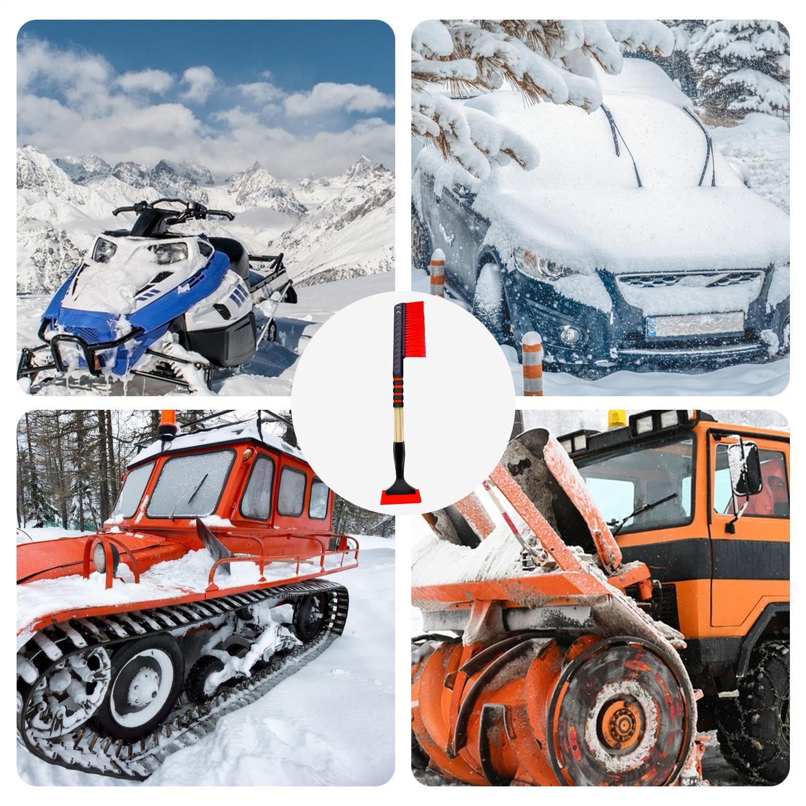Cepillo Para Nieve Empuñadura Ergonómica De Espuma De Doble Cabeza | Cepillo Y Rascador De Nieve Y Hielo Para Auto para Seguridad al Conducir Limpieza de para Vehículos en Invierno