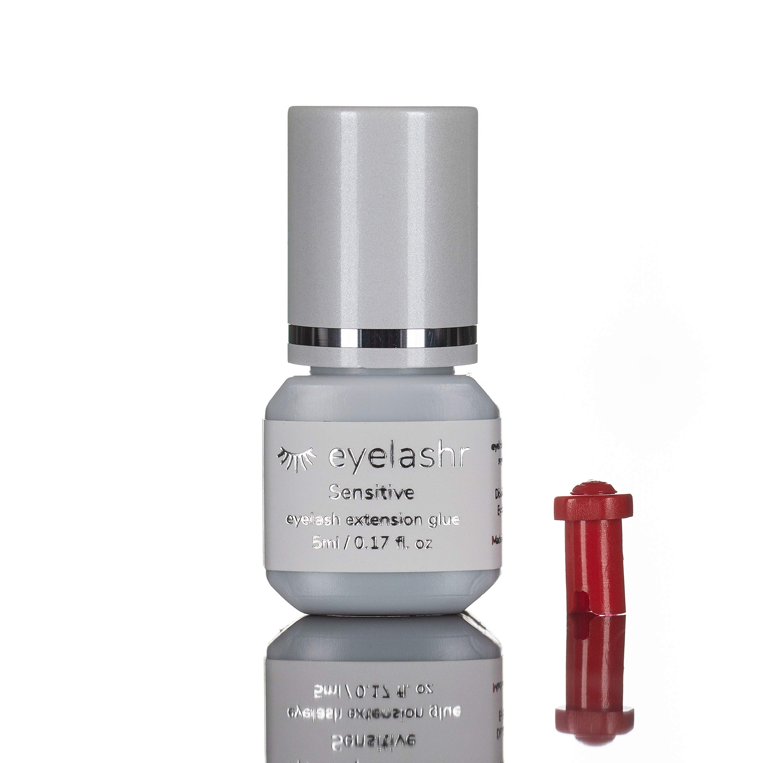 SENSITIVE Eyelash Extension Glue (5ml) | Low Fume Black Lash Extension Adhesive | Professional Eyelash Glue | 2-4 Seconds Dry Time | Up To 6 Week Retention