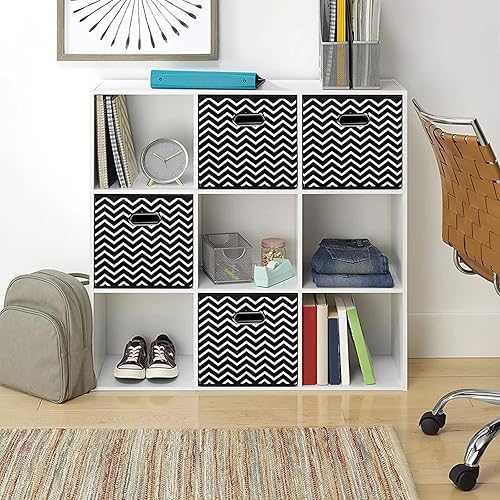 Miniatura 4 de Contenedores de almacenamiento plegables de tela negra, canastas organizadoras con asas dobles para estantes y armarios, juego de 3 unidades (luz