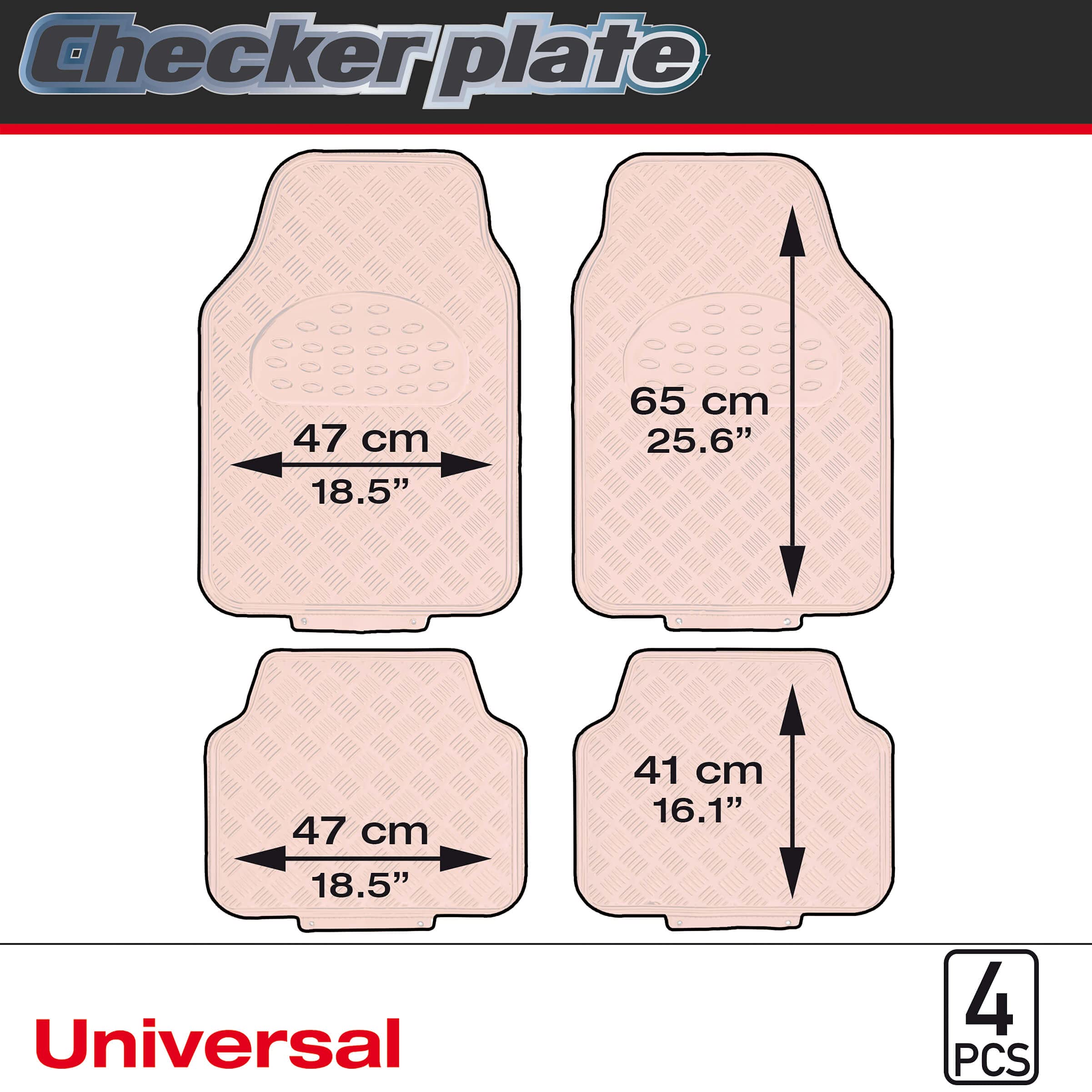 S SUMEX Alfombrillas de Coche Diseño Metálico, 4 Piezas 2 Delanteras y 2 Traseras, SUV, Furgonetas, Coches Alfombrillas de Protección para Todo Tipo de Clima de Alta Resistencia, Acabado Rojo