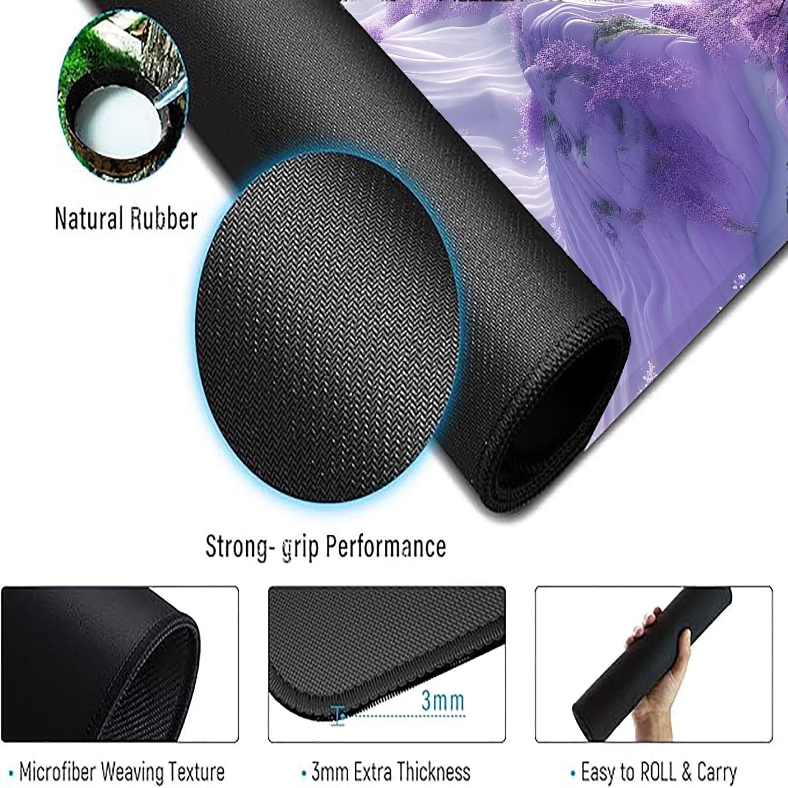 Podkładka pod mysz dla graczy fioletowa podkładka pod mysz xxl 1600x800mm mata biurkowa podkładka pod mysz krajobrazową wodoodporna akcesoria biurowe do gier szyte krawędzie poprawia precyzję i
