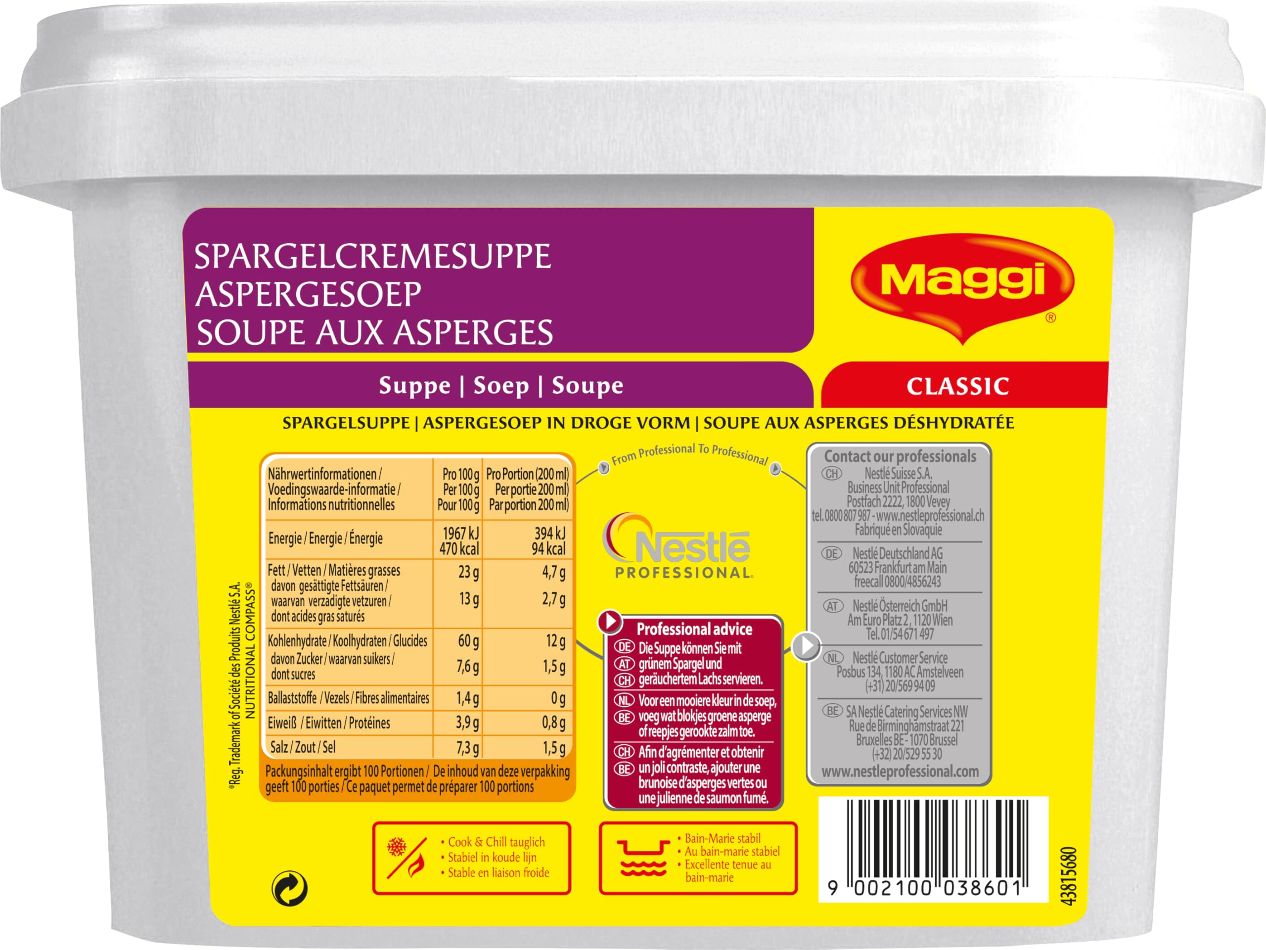Maggi Soupe à asperges fine végétarienne 2 kg