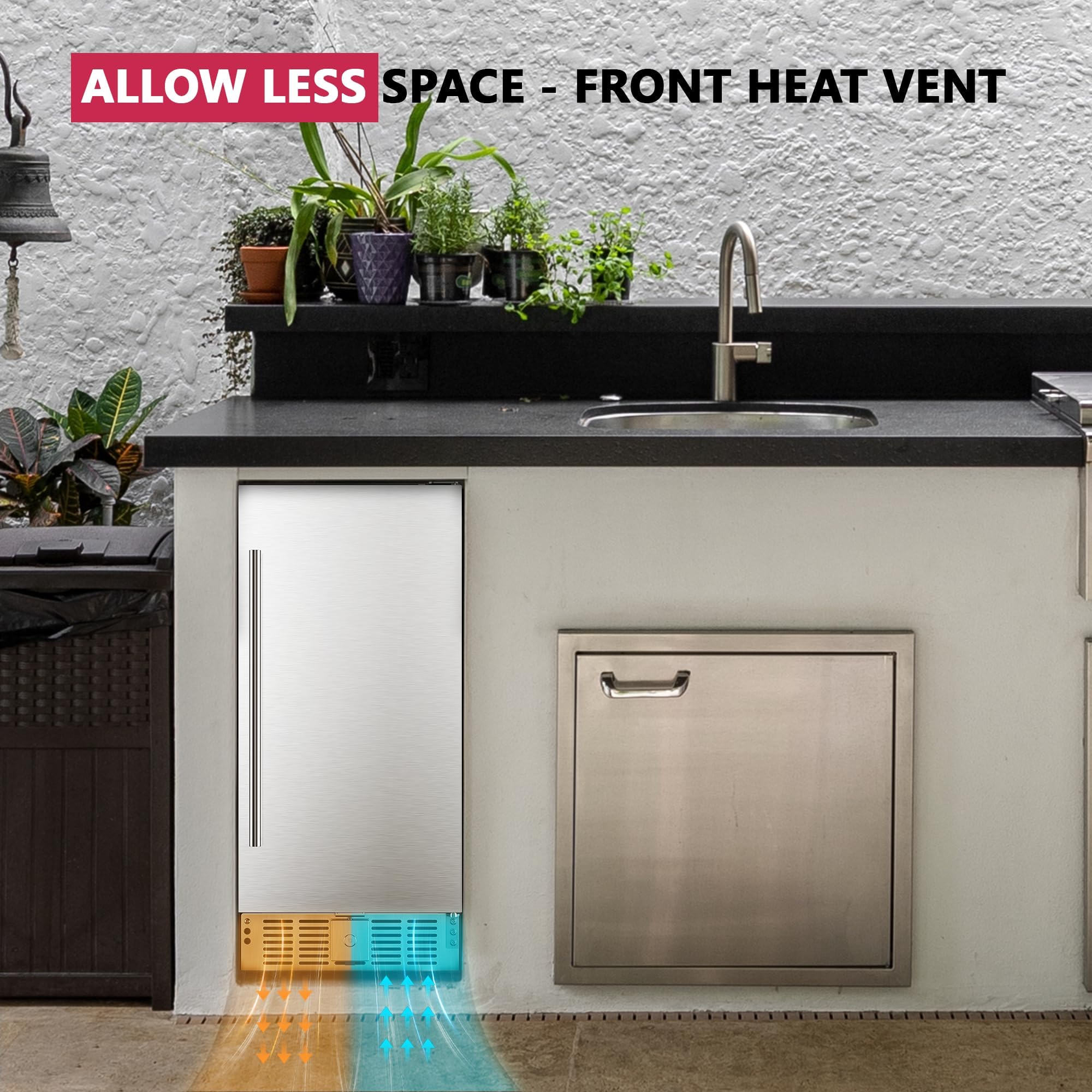 Icyglee 15 Inch Beverage Cooler Under Counter Built-In Beverage Refrigerator,127 Cans Mini Fridge With Glass Removable Shelves For Drink Beer Soda Wine Water on Fridge.com - View 5