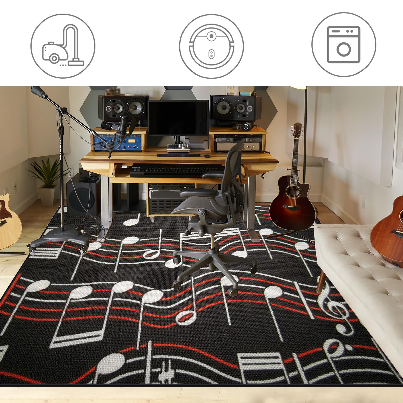 Schlagzeug Teppich Schallschutzmatte Schlagzeugteppich Schallschutz Drum-Matten-Teppich Schalldicht Teppiche Drum Matte Drumteppich Musikinstrumentenmatte 140 x 90 cm