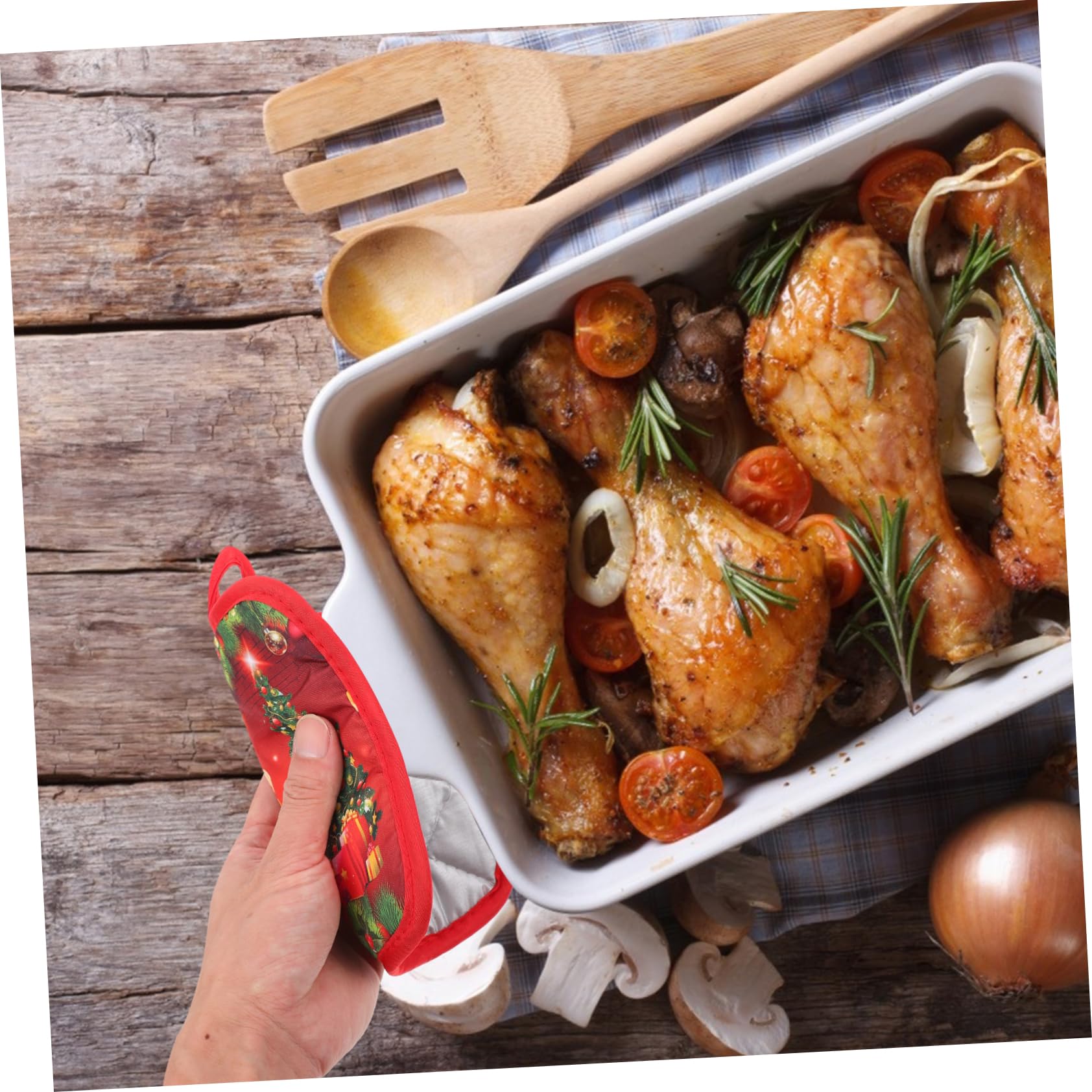 PRETYZOOM 12 Guantes Navideños para Horno Guantes para Barbacoa Cazuela Protector De Manos Guante Antiescaldaduras Guante De Cocina Guante De Cocina Creativo Guante Antideslizante