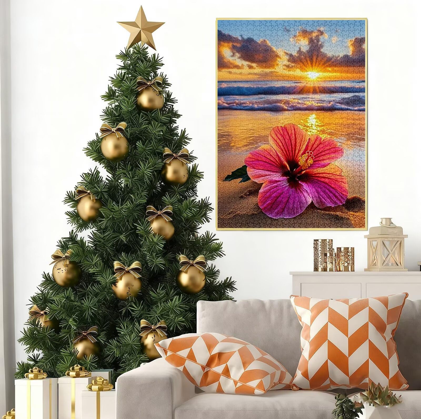Puzzle 2000 elementów dla dorosłych, zachód słońca, 2000 elementów, trudna zagadka, drewniane puzzle kwiatowe dla dorosłych z pudełkiem do pakowania, puzzle dla całej rodziny, dekoracja prezent B-5234