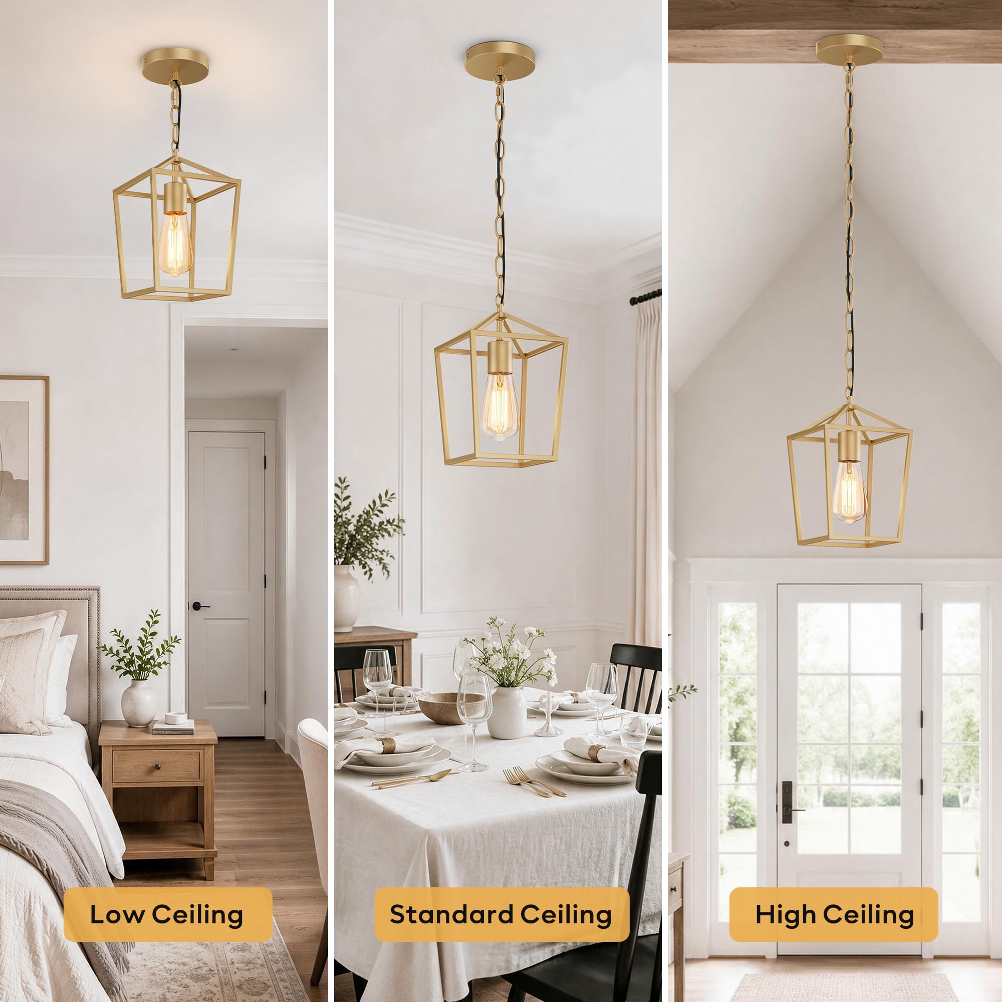 Phaosio Gold Pendant Light - Kitchen Island Lighting -7