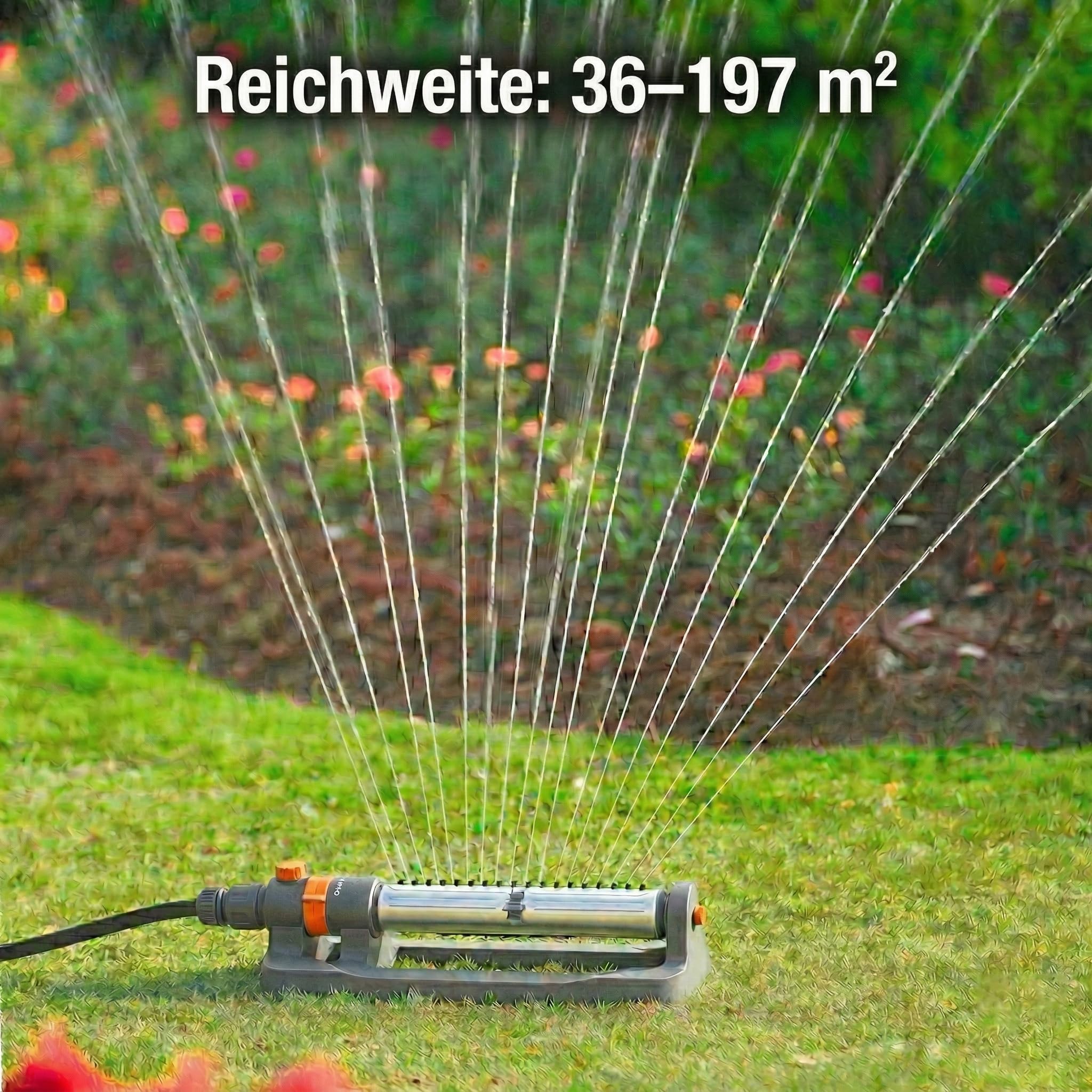 Oszillierender Rasensprenger für kleine Fläche und große Flächen, Viereckregner Rechteckregner mit 3 Einstellungen, Bewässerungssystem Sprinkler für Rasen, Garten und Außenbereiche