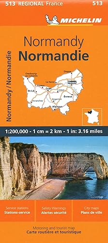 France: Normandy Map 513: Normandy Map 513 (Michelin Regional France, 513) (English and French Edition)