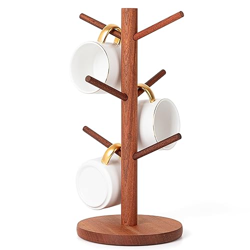 MyLifeUNIT Mug Holder Tree, Coffee Cup Holder with 6 Hooks (Reddish Brown) - Reddish Brown