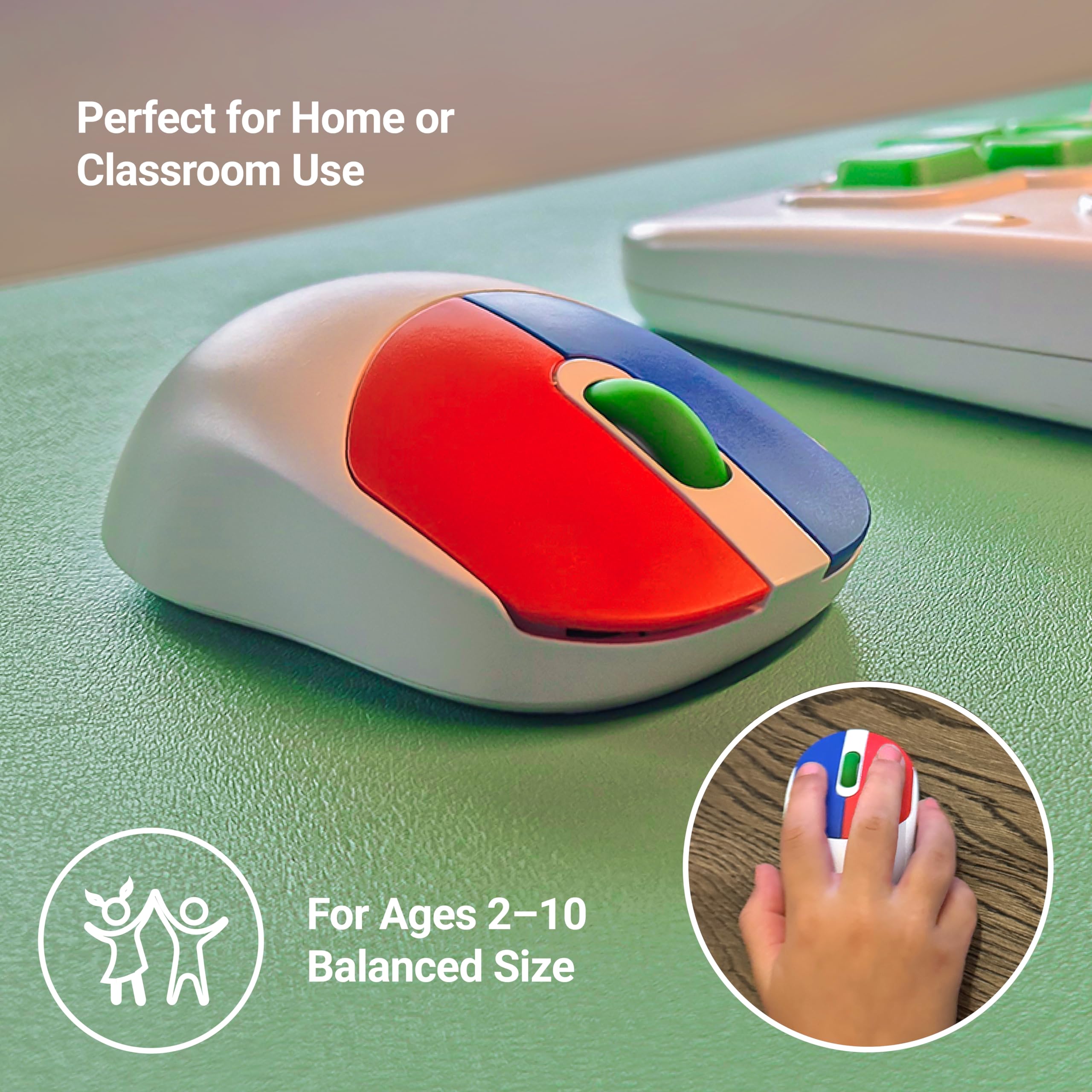 Clevy Mysz dla dzieci, kolorowa, ergonomiczna mysz Bluetooth do komputera i laptopa, do użytku w szkole i domu, bezprzewodowa, przyjazna dla dzieci, kompatybilna z Windows, macOS, Chromebook